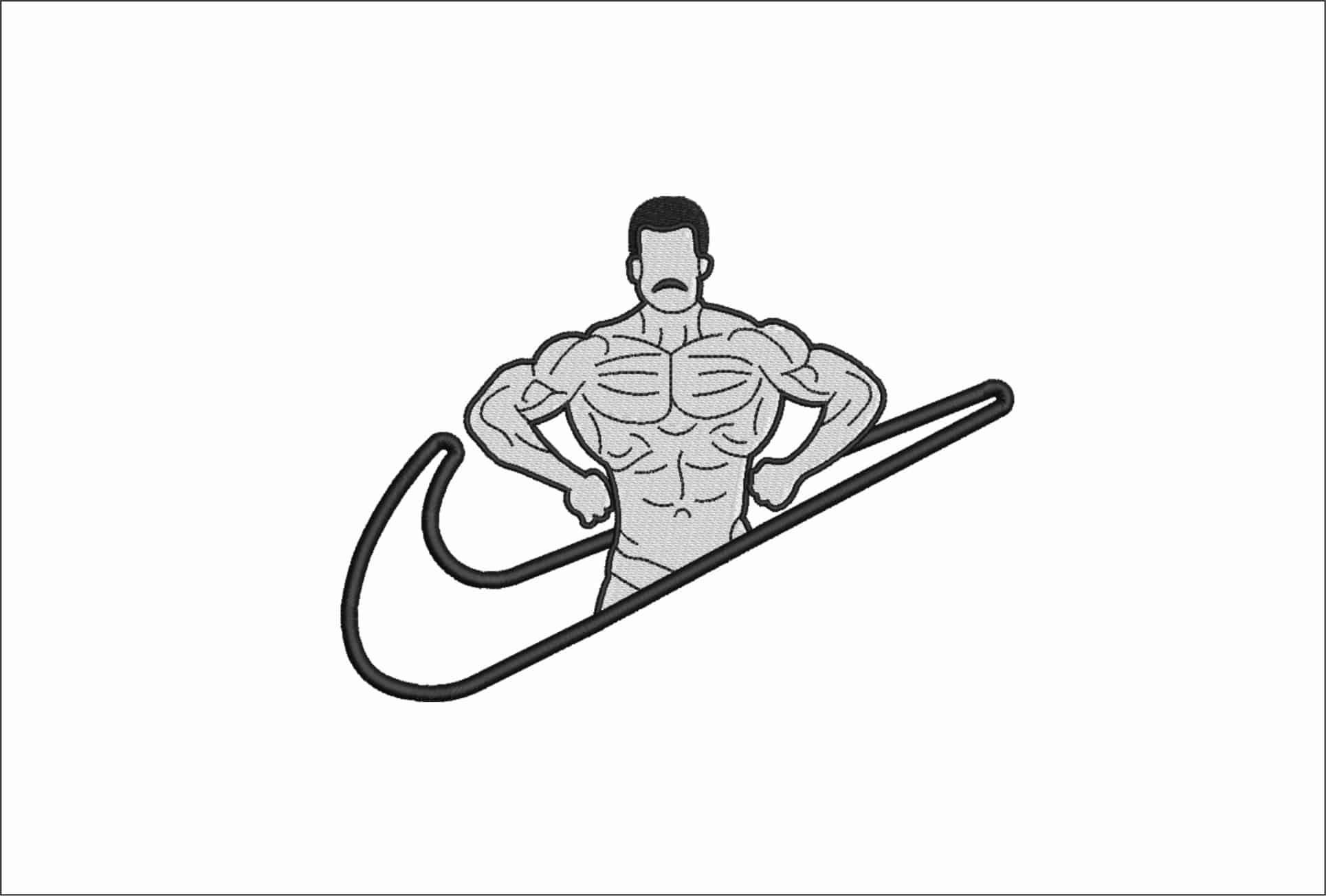 Nike Swoosh body Builder - Nike embroidery design - instant download