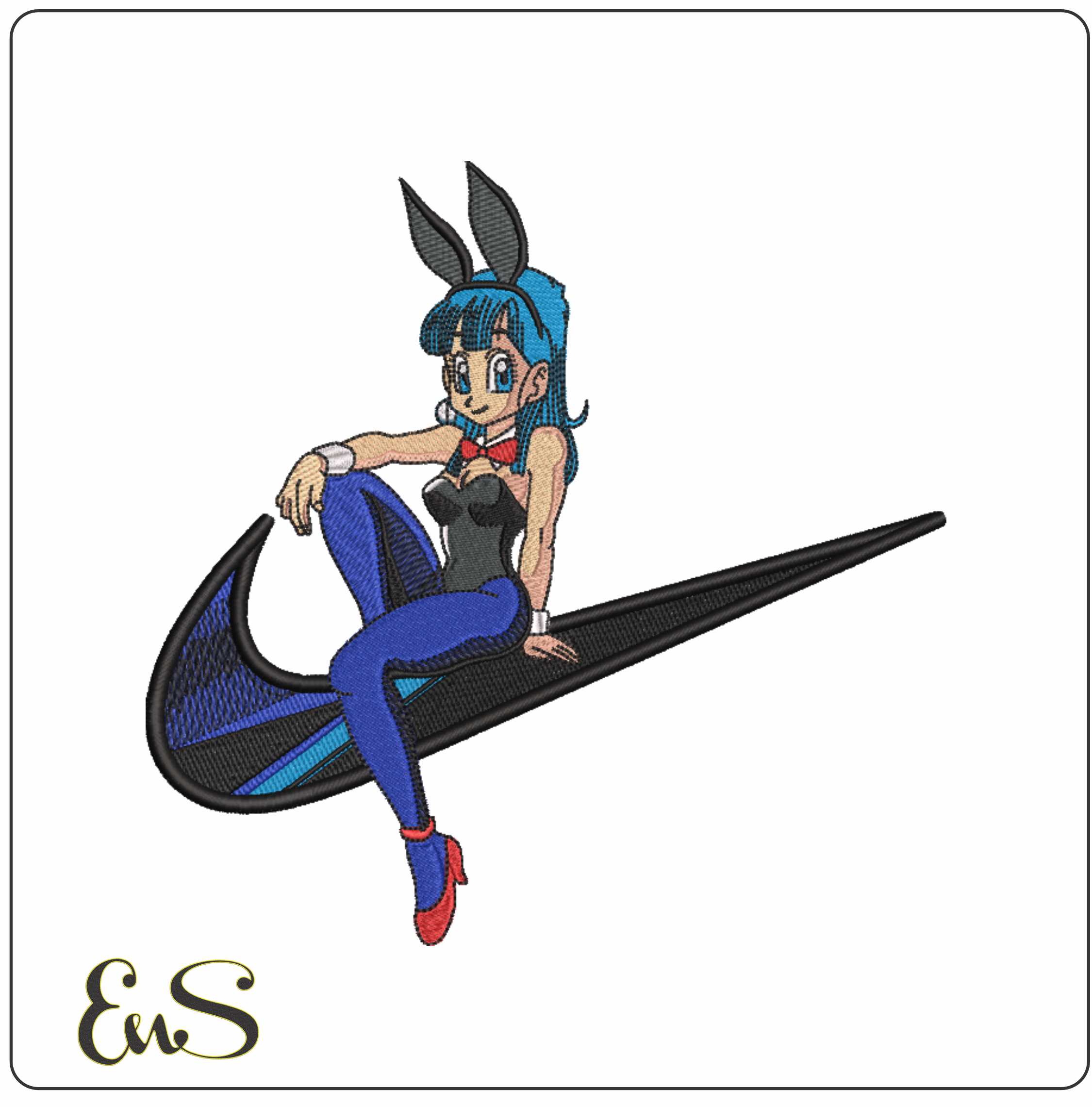 Nike Swoosh Bunny Bulma Dragon Ballz - Anime - Nike embroidery design - instant download