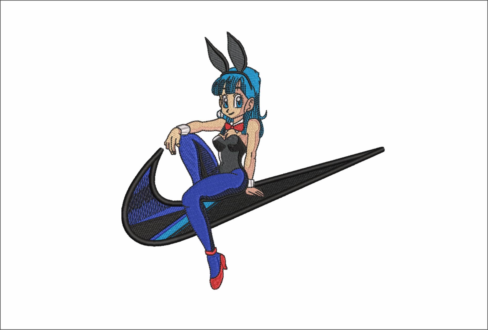 Nike Swoosh Bunny Bulma Dragon Ballz - Anime - Nike embroidery design - instant download