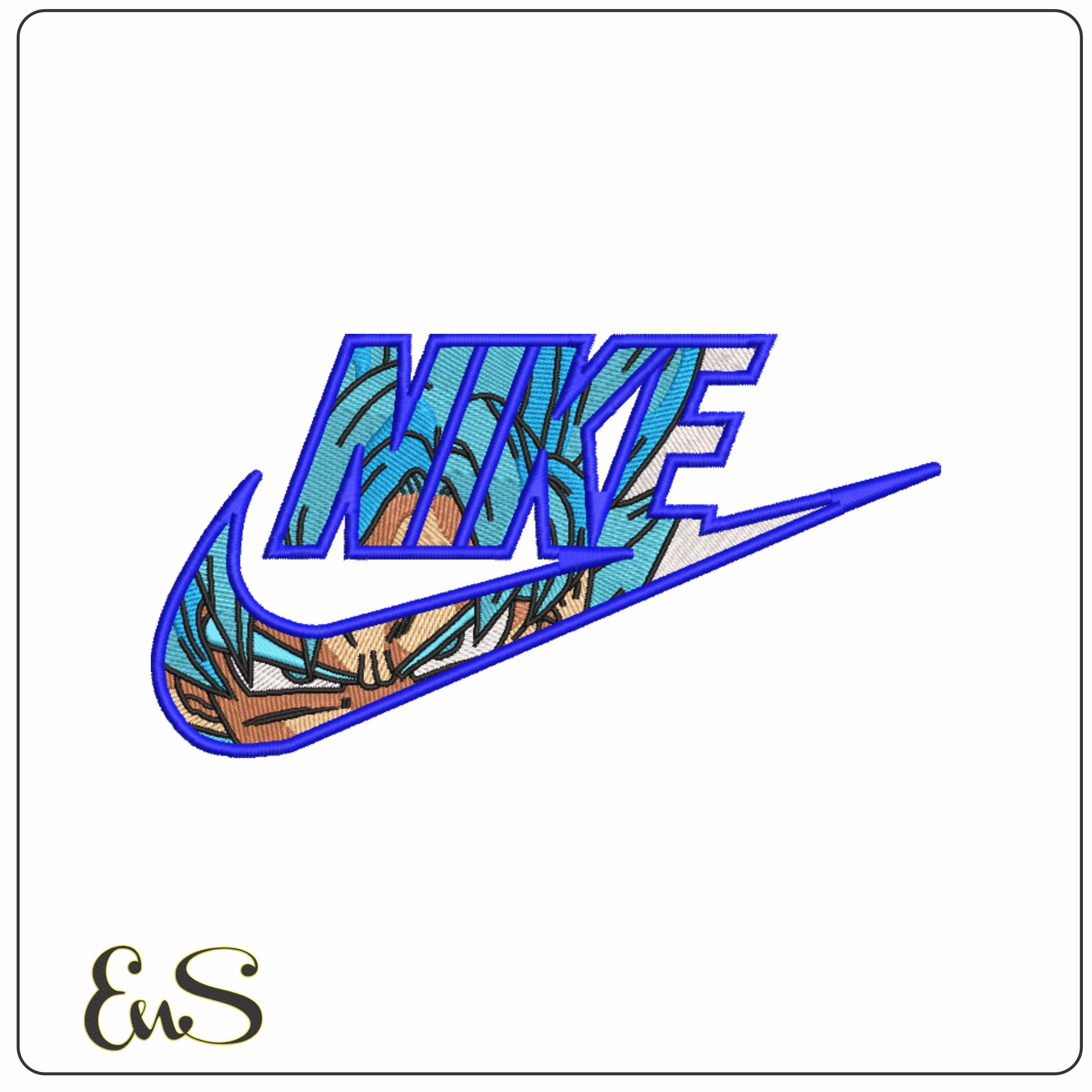 Nike Swoosh Blue Eyes Dragon Ballz - Anime - Nike embroidery design - instant download
