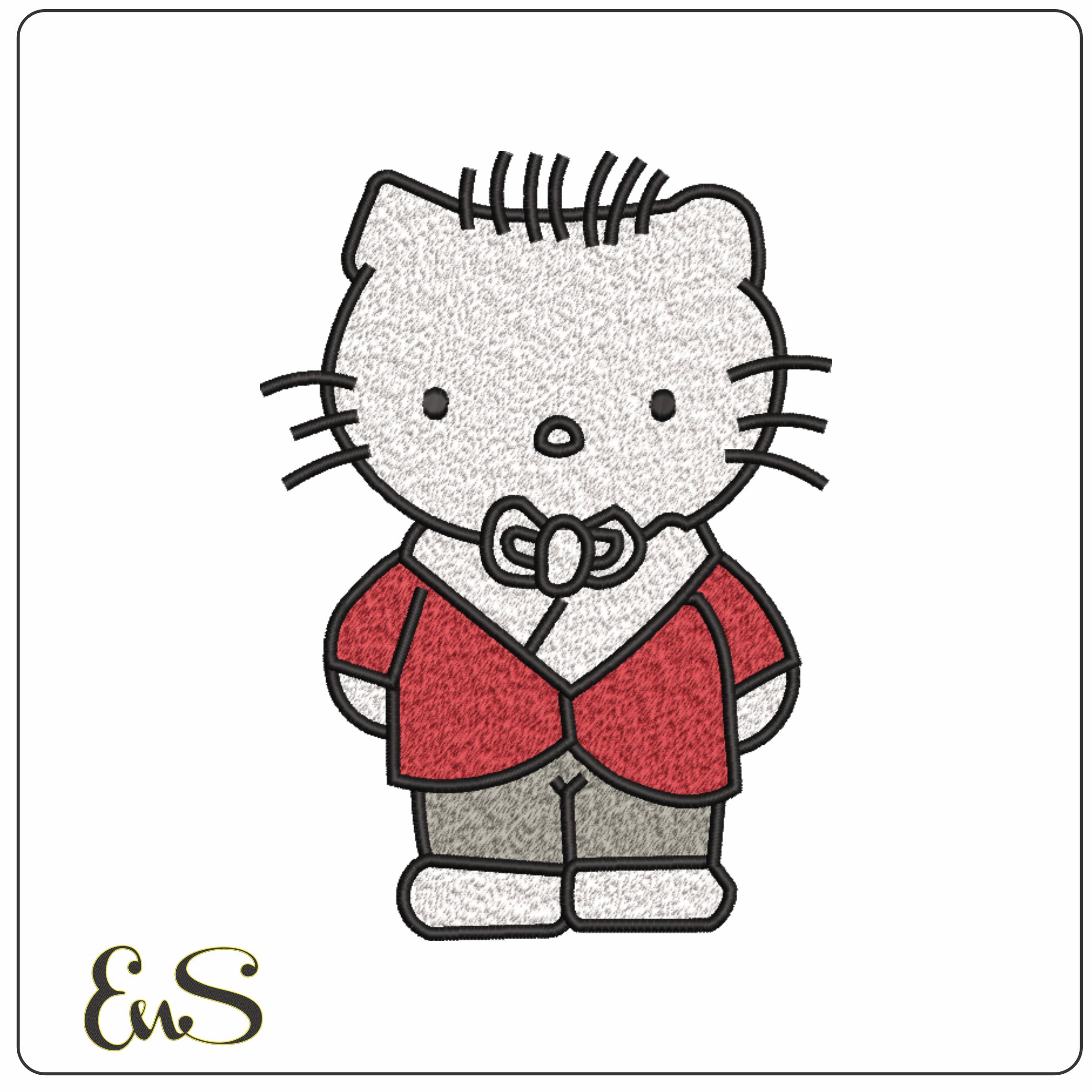 Mr Hello Kitty - Nike embroidery design file - instant download
