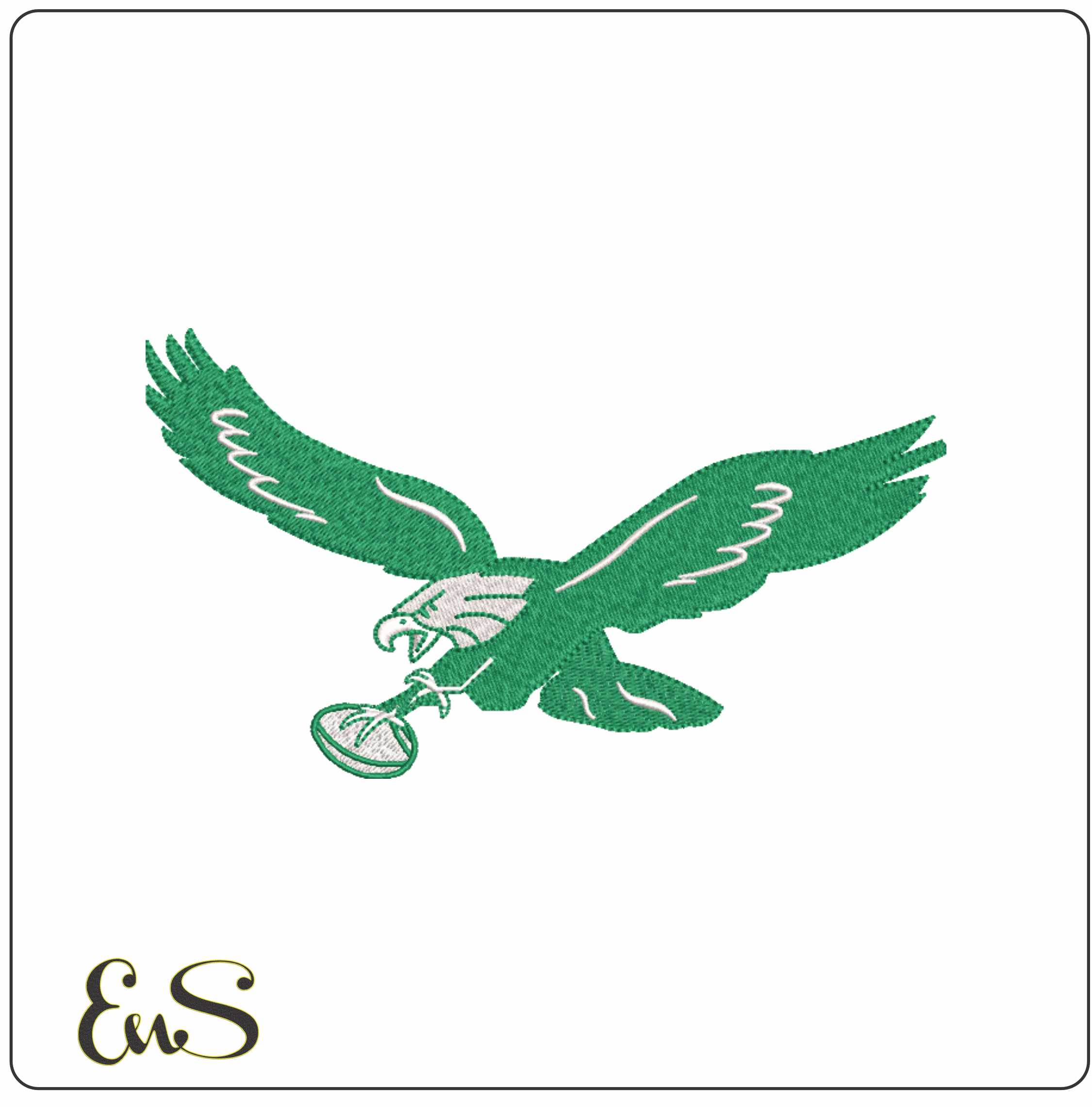 Philadelphia Eagles Swoosh- NFL embroidery design file - instant download