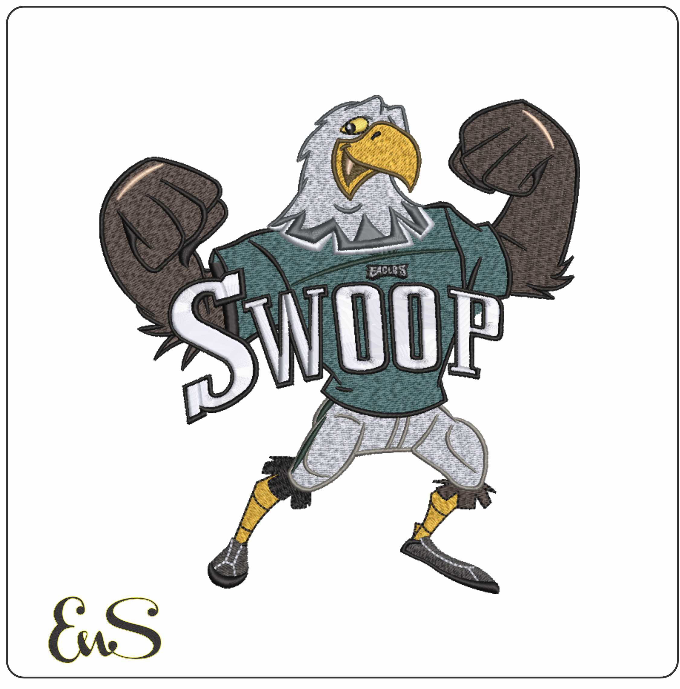 Philadelphia Eagles Swoop- NFL embroidery design file - instant download
