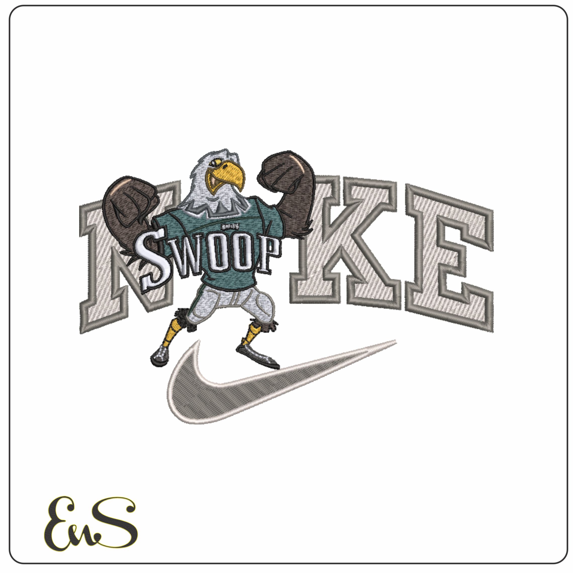 Nike Swoosh Philadelphia Eagles Swoop- NFL embroidery design file - instant download
