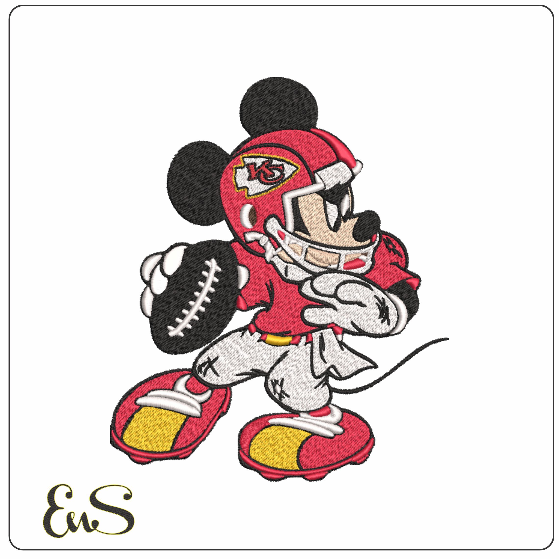 Kansas City Chiefs NFL Mickey Mouse -Arrowhead Stadium embroidery machine pattern embroidery file - instant download