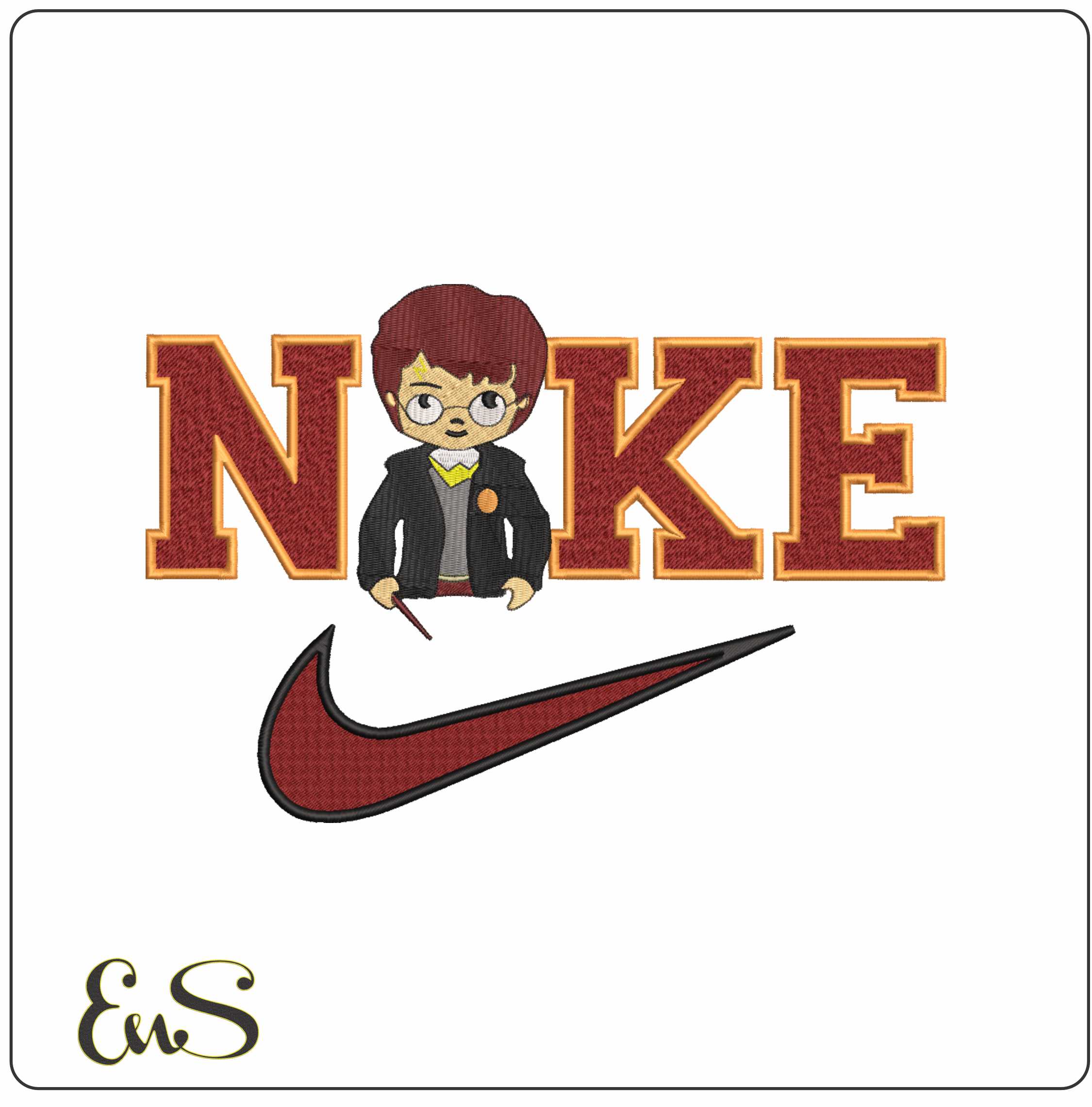 Nike Swoosh Young Harry Potter - Harry Potter embroidery design file - instant download
