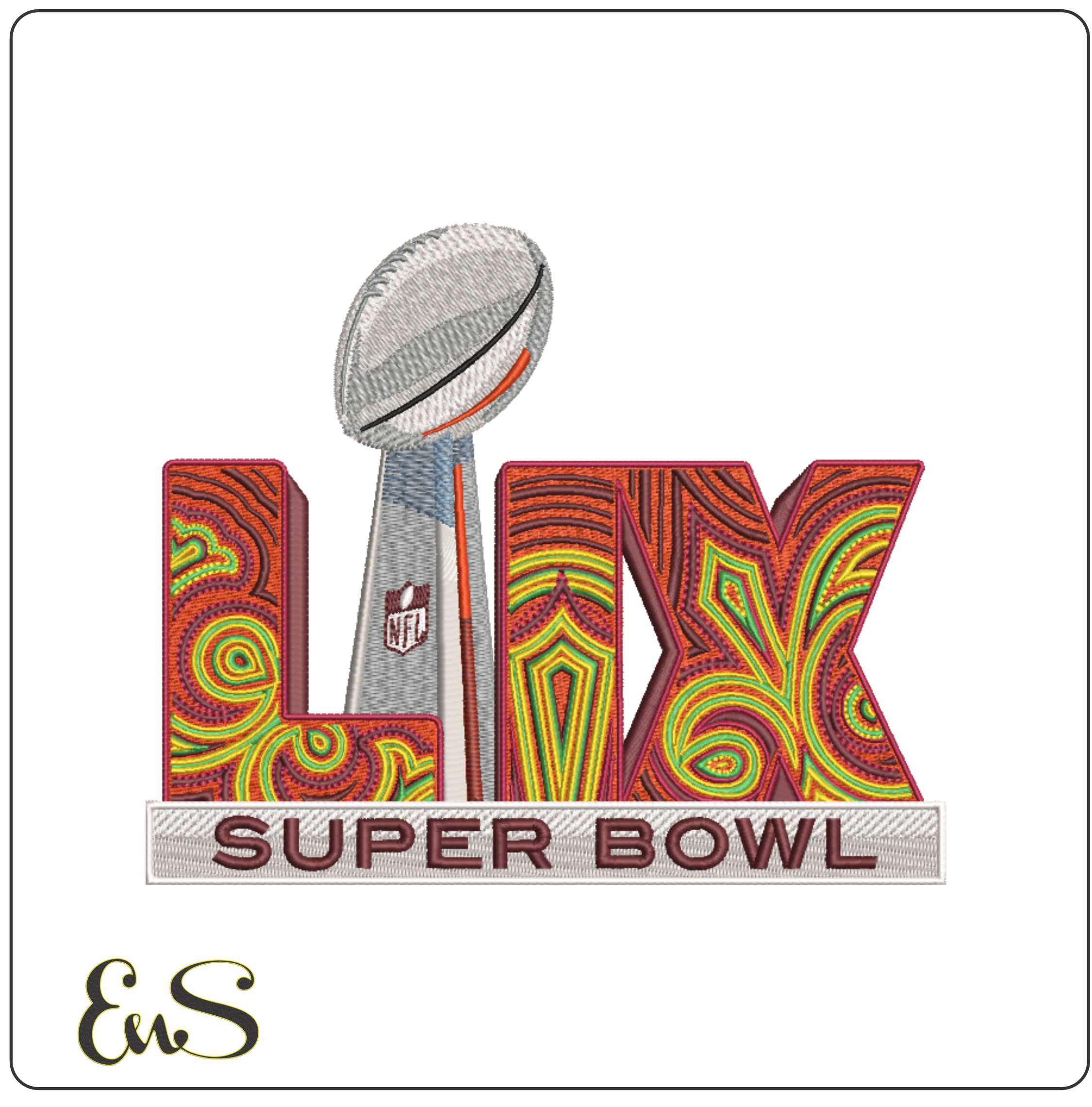 Super Bowl LIX National Football League NFL embroidery design - Superbowl men's football embroidery machine pattern embroidery file - instant download