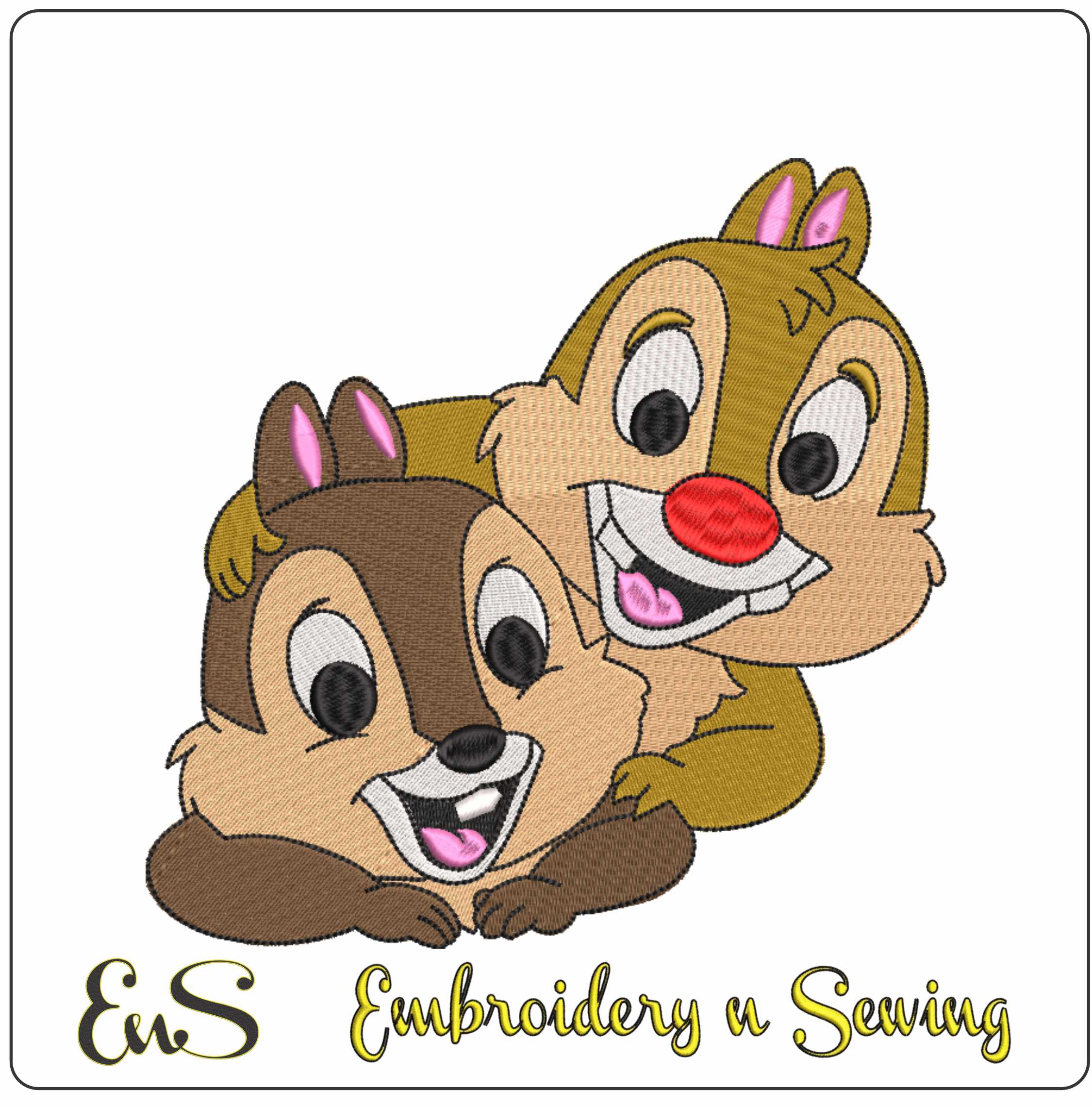 Disney Chipmunks - Chip n Dale - Cartoon embroidery design file - instant download