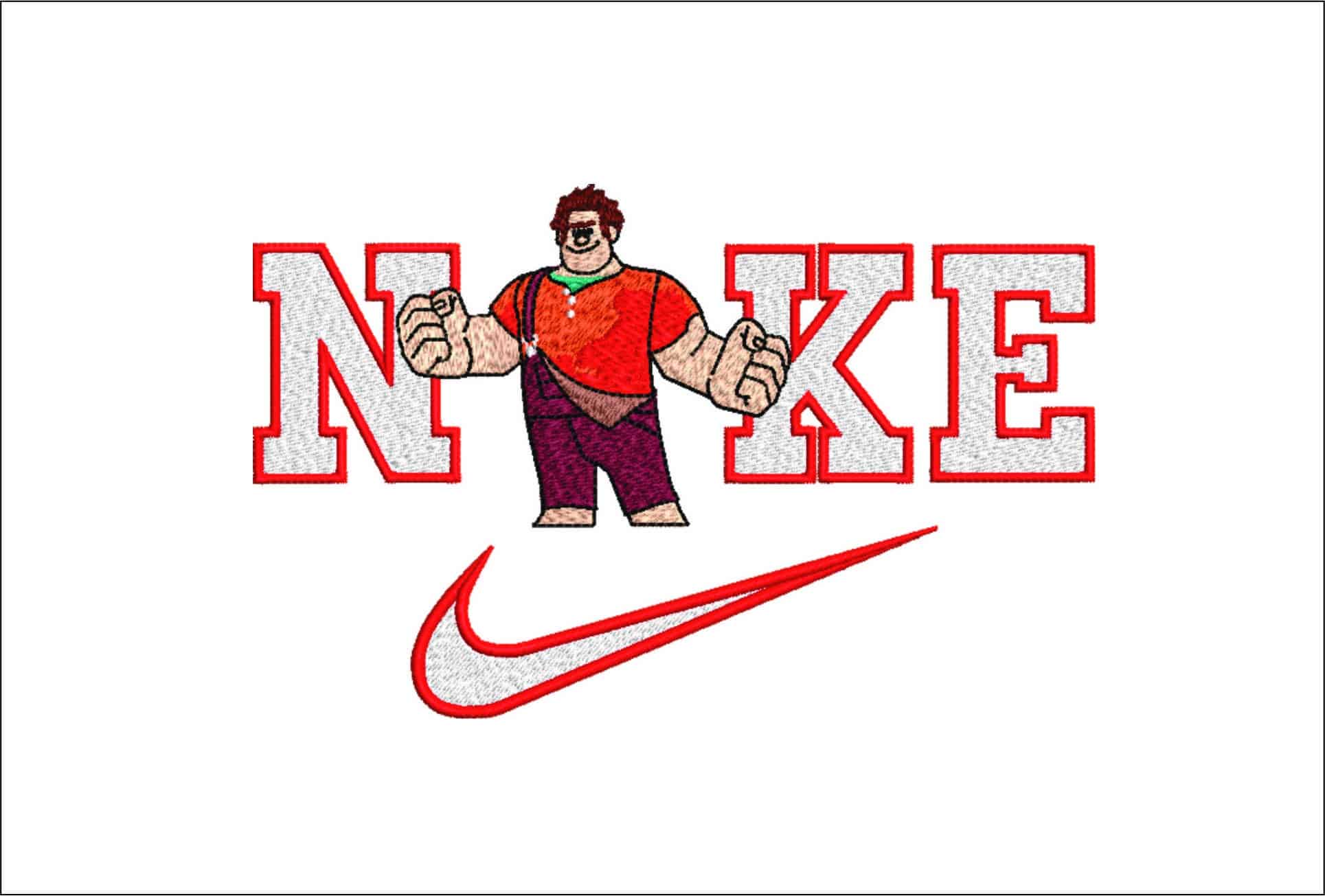 Nike Swoosh Ralph - Pixar Wreck It Ralph - Cartoon embroidery design file - instant download