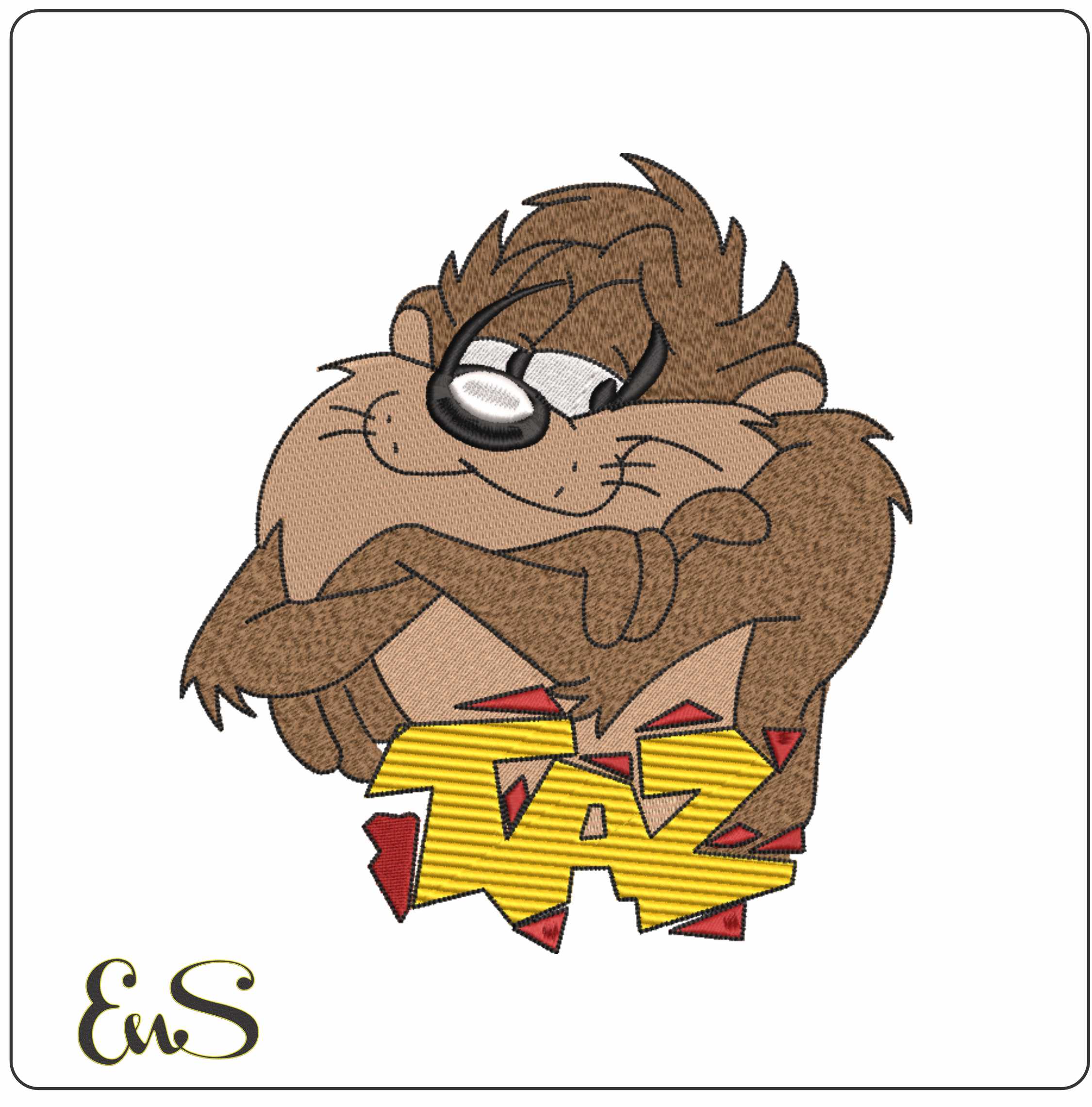 Taz - Looney Tunes - Cartoon embroidery design file - instant download