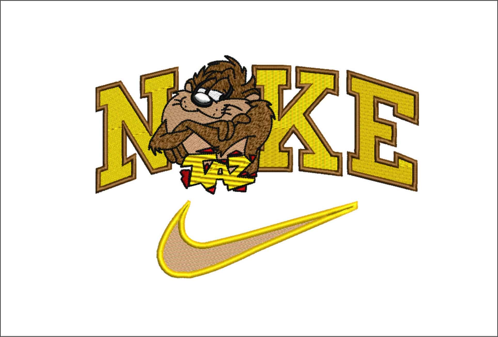 Nike Swoosh Taz - Looney Tunes - Cartoon embroidery design file - instant download