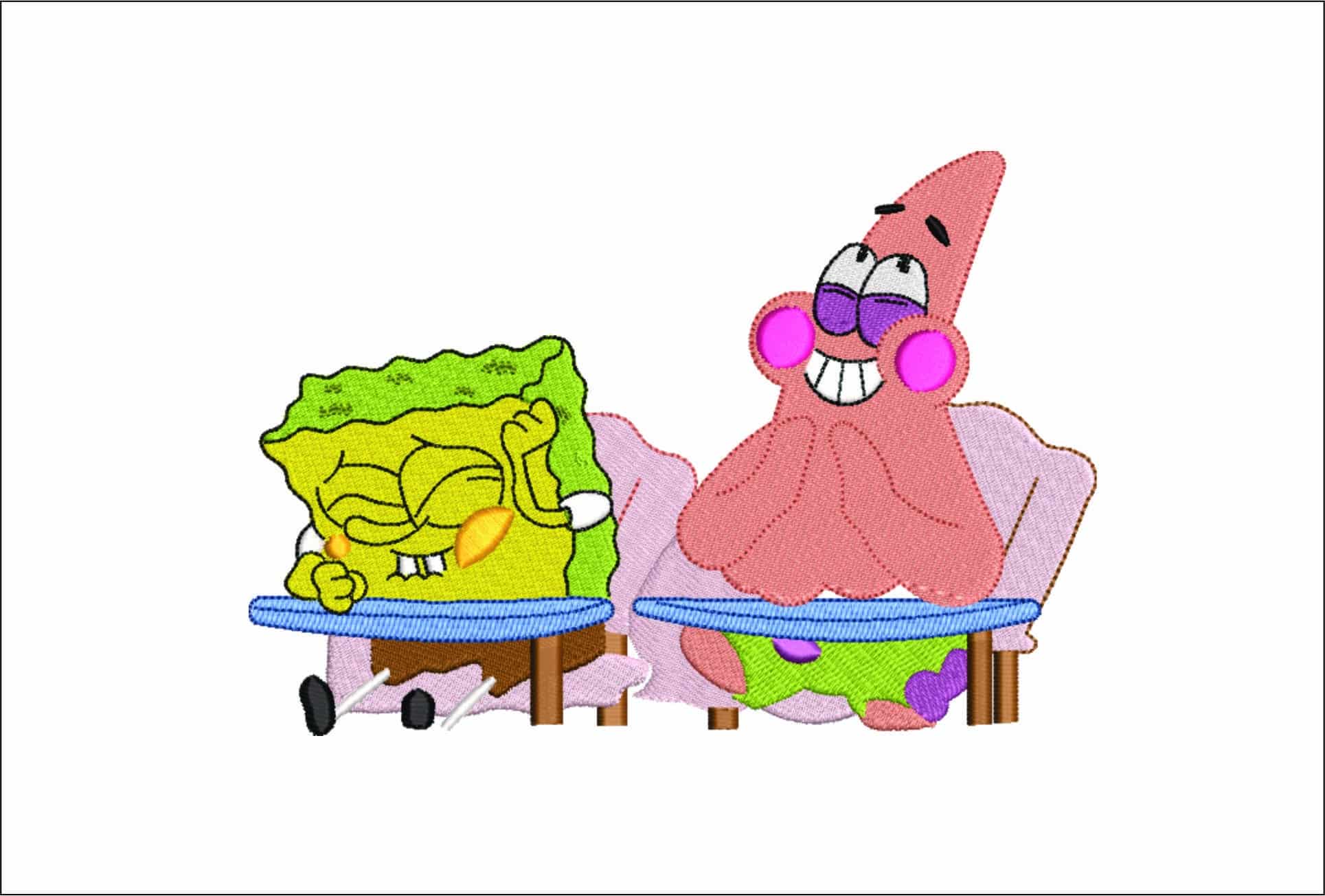 Sponge Bob and Patrick- Nike Sponge Bob embroidery design file - instant download