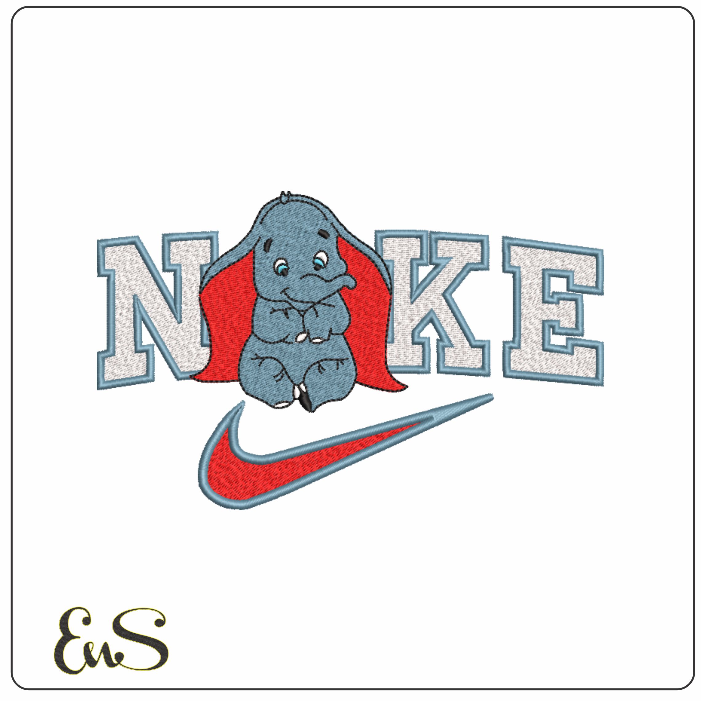 Nike Swoosh Disney Dumbo - Nike Cartoon embroidery design file - instant download