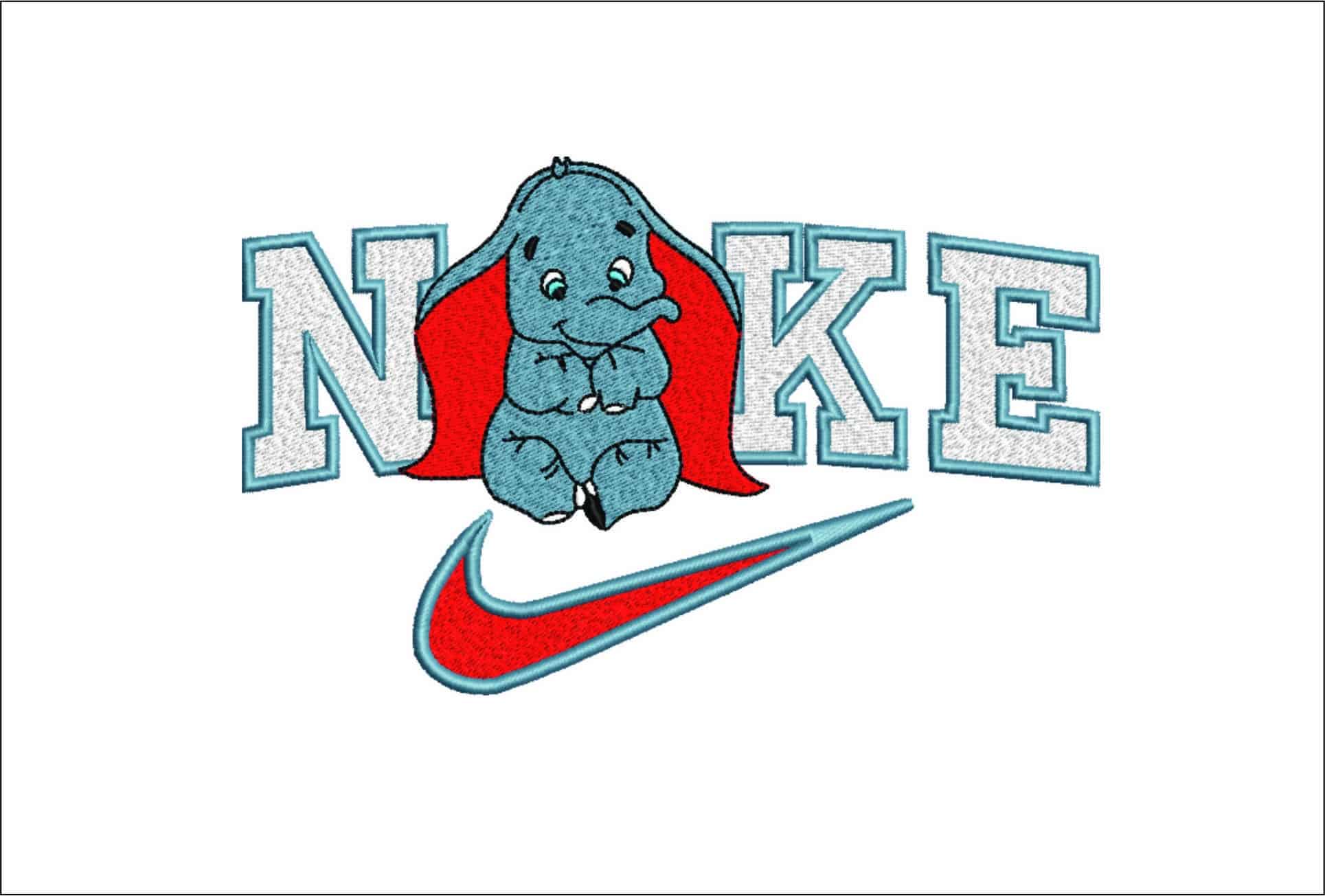Nike Swoosh Disney Dumbo - Nike Cartoon embroidery design file - instant download