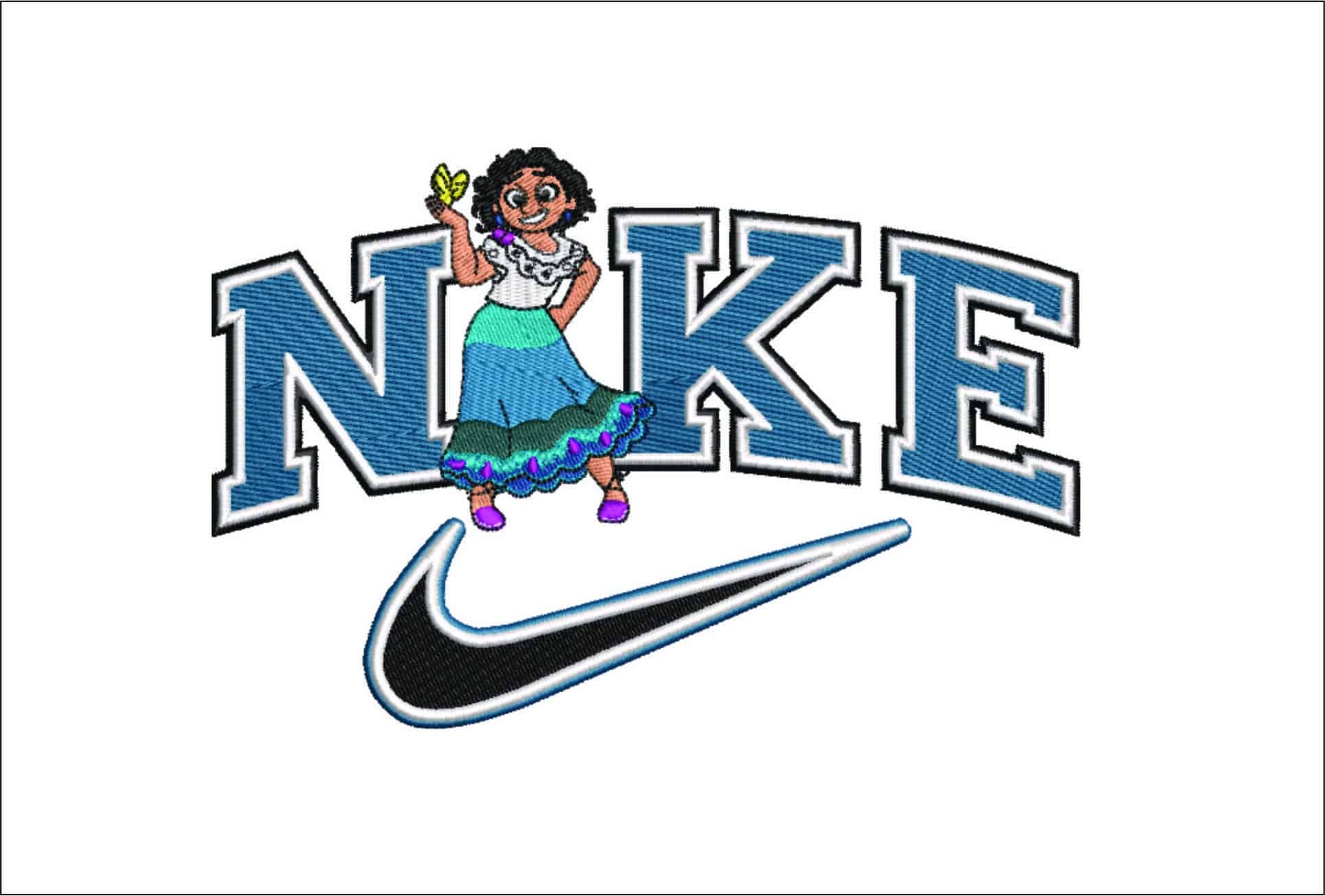 Nike Swoosh Mirabel - Encanto - Nike Cartoon embroidery design file - instant download