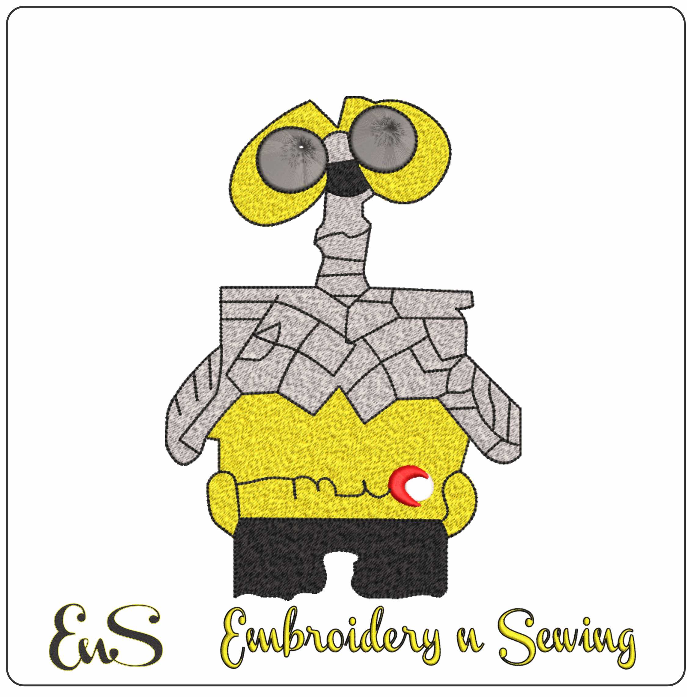 Wall E Robot - Wall-E - Nike Cartoon embroidery design file - instant download