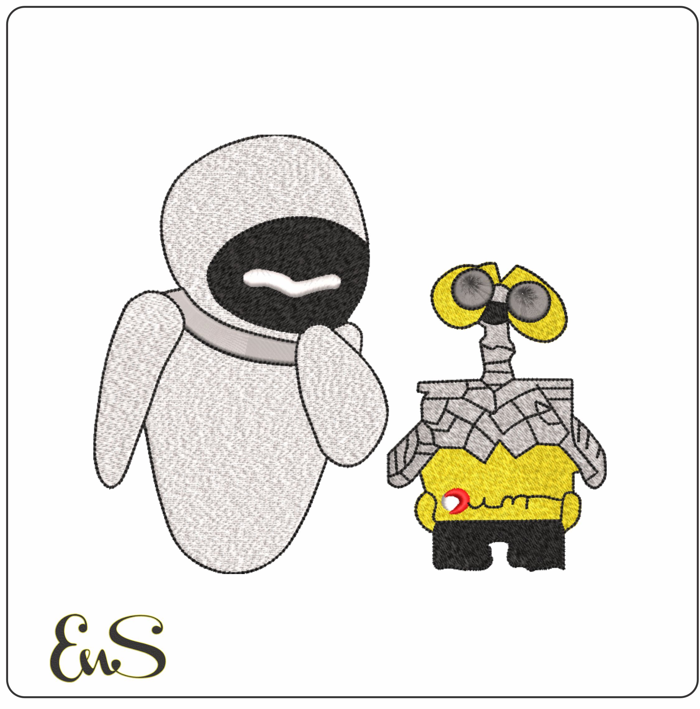Wall E Robot - Wall-E - Nike Cartoon embroidery design file - instant download