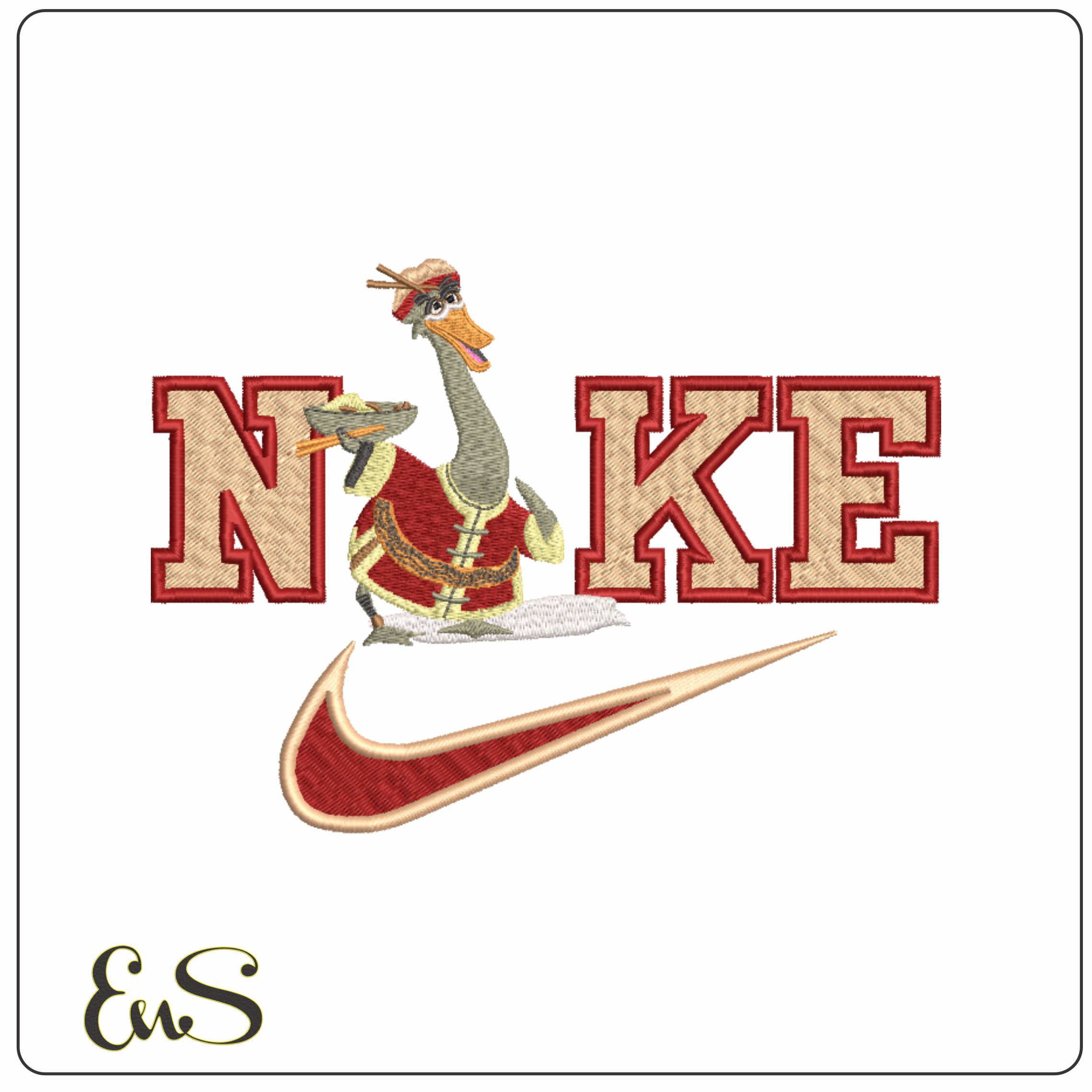 Nike Swoosh Mr Ping - Kung Fu Panda Father - Nike Disney Cartoon embroidery design file - instant download