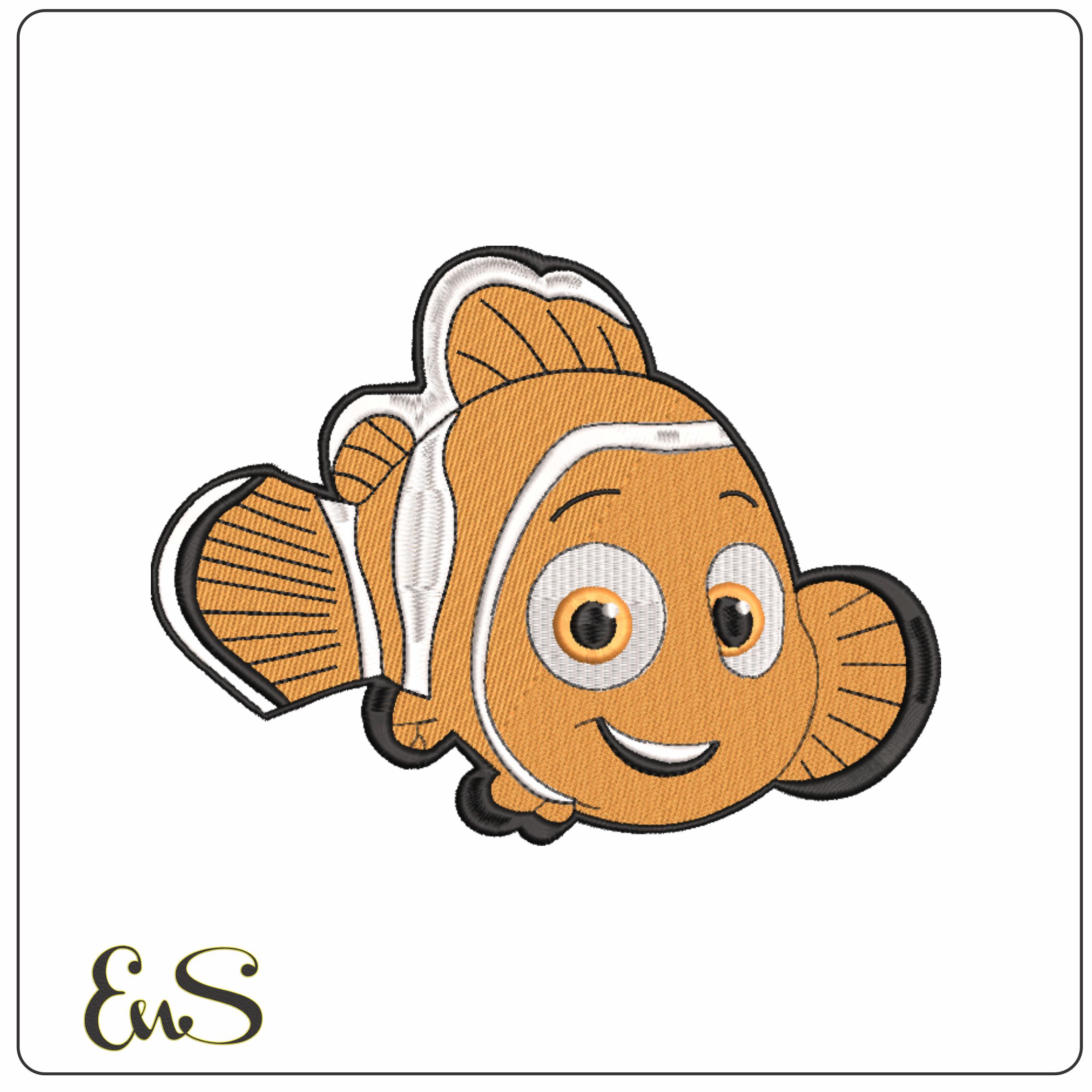 Nemo - Finding Nemo - Nike Disney Cartoon embroidery design file - instant download