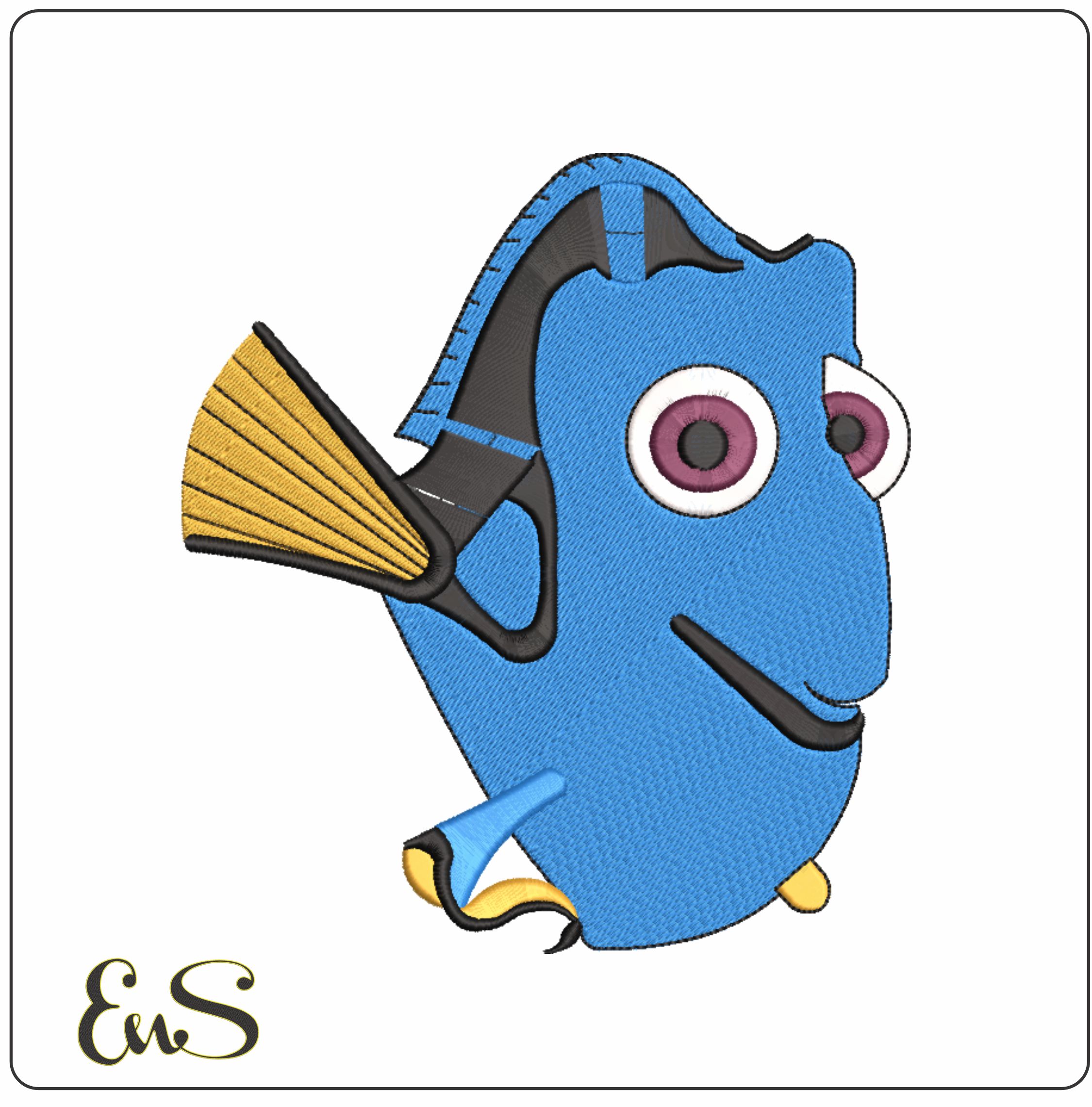 Dory - Finding Nemo - Nike Disney Cartoon embroidery design file - instant download