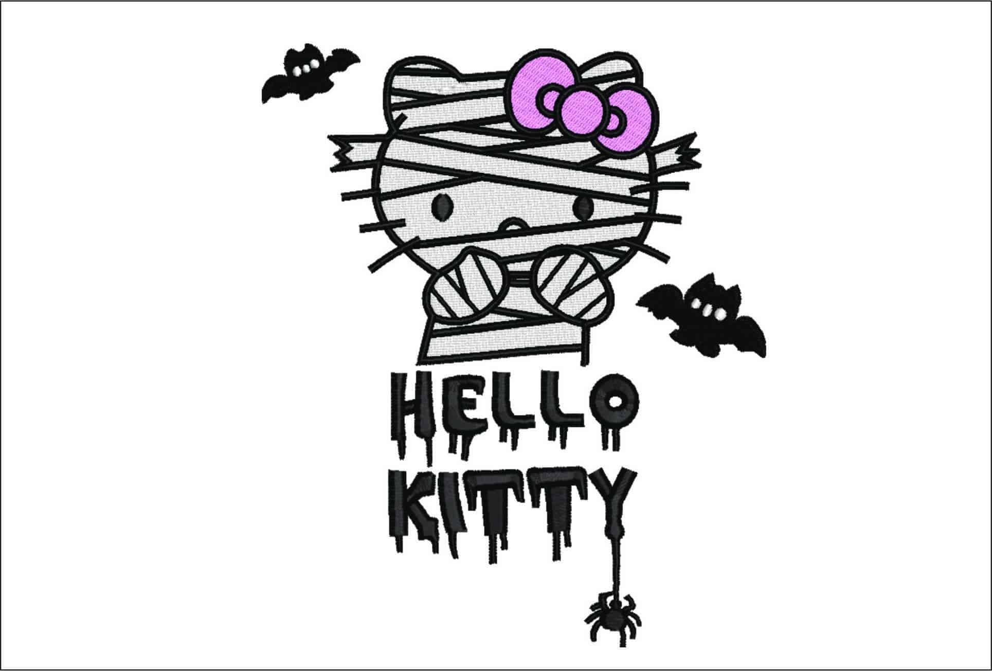 Hello Kitty Mummy - Halloween embroidery design - embroidery file - instant download
