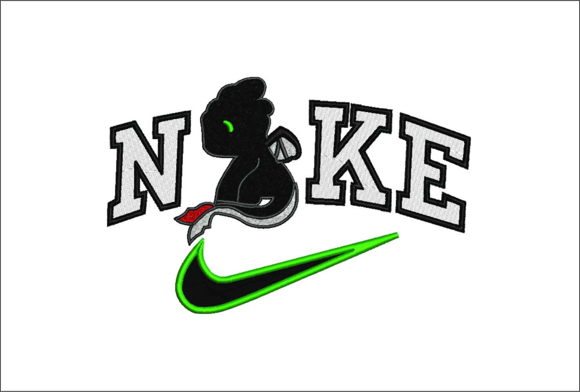 Nike Swoosh Toothless Night Fury - How to train a Dragon - Nike Disney Cartoon embroidery design file - instant download