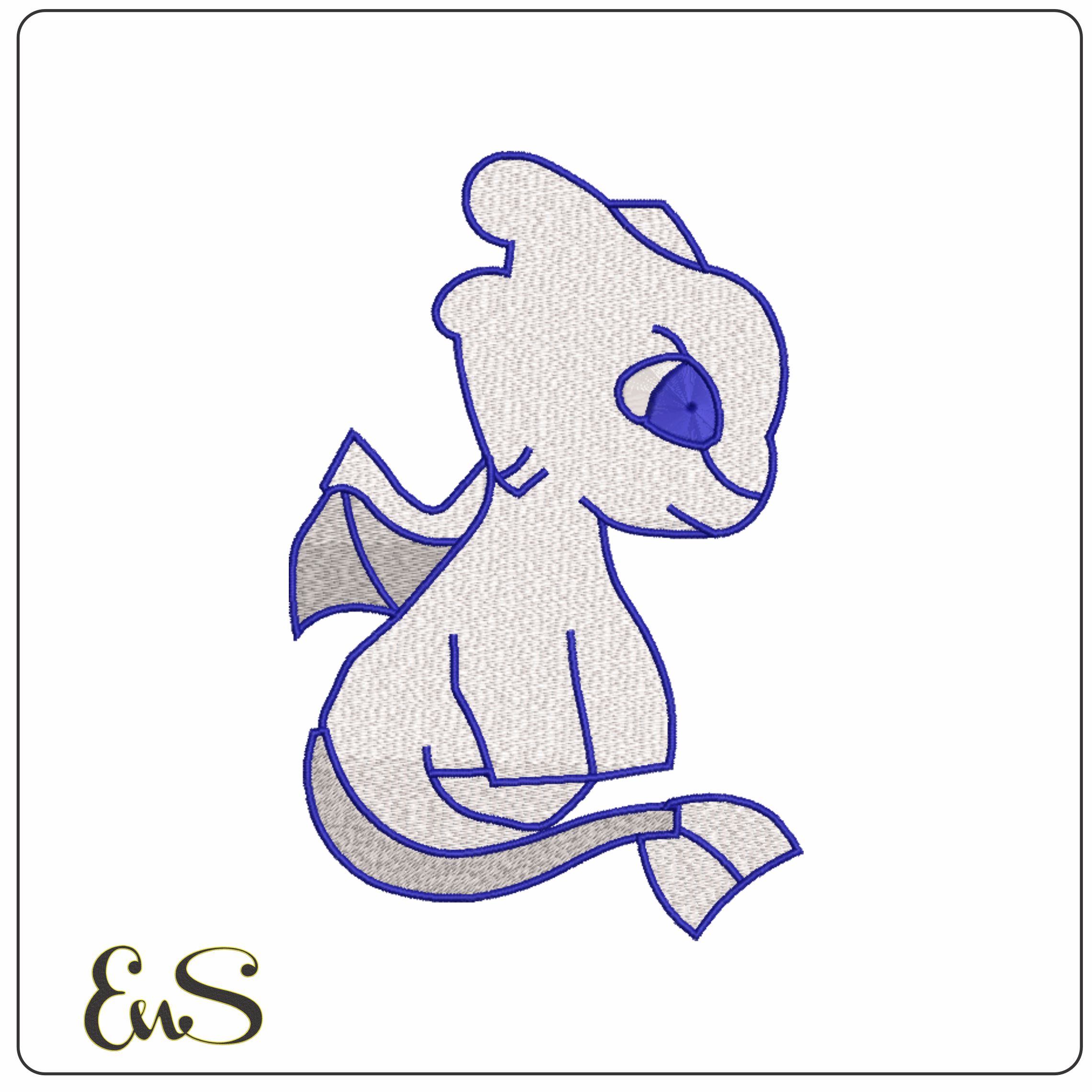 Light Fury - How to train a Dragon - Nike Disney Cartoon embroidery design file - instant download