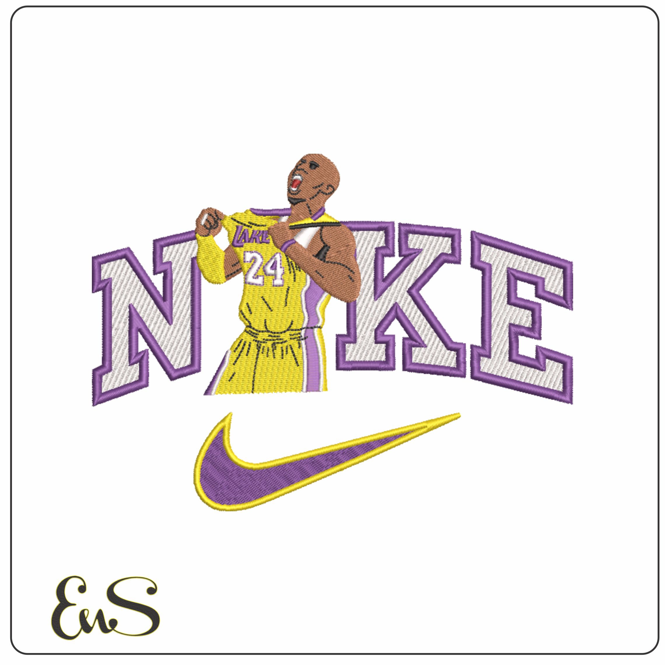 Nike Swoosh Kobe Bryant 24 Lakers NBA Logo embroidery design - Crypto com Arena- embroidery machine pattern file - instant download
