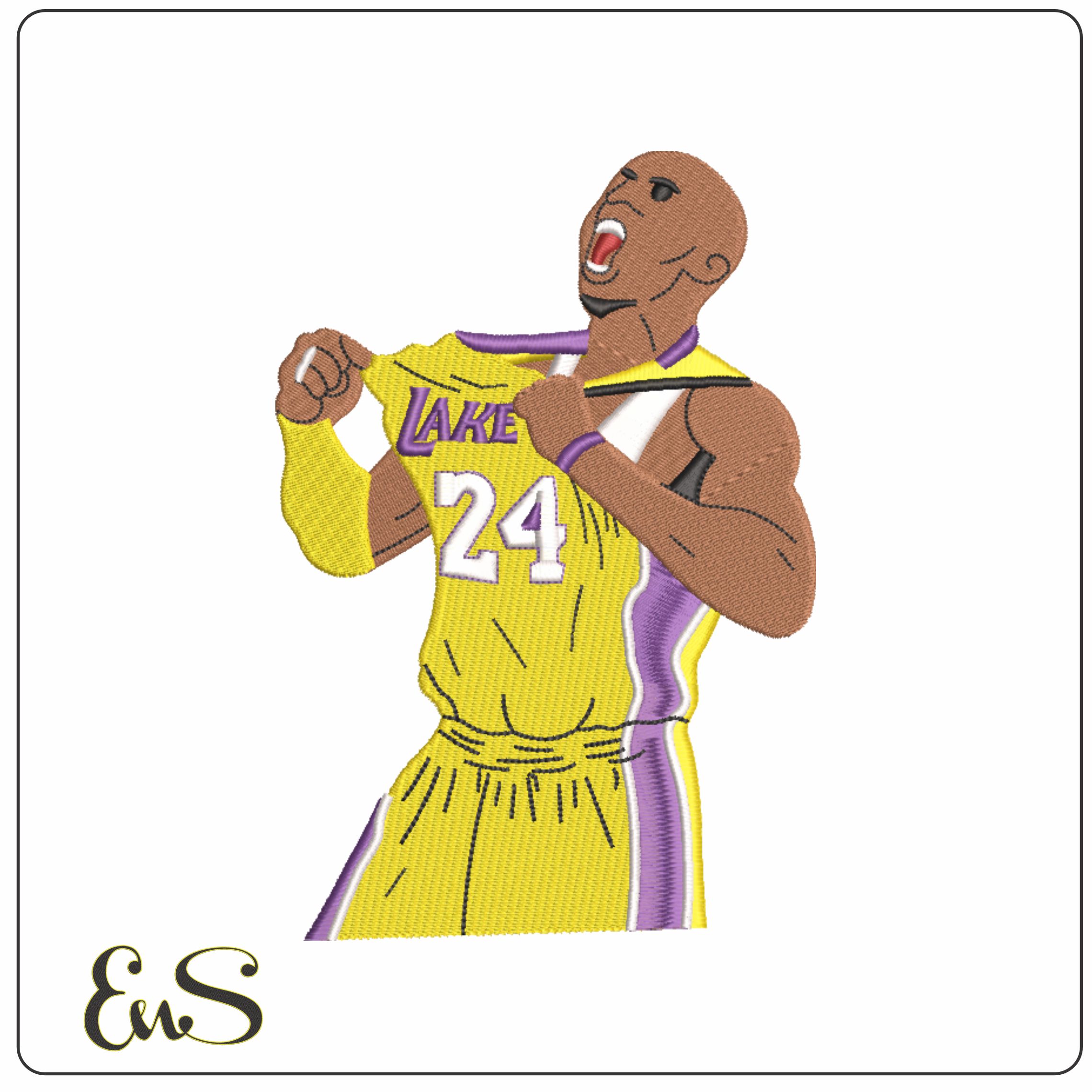 Kobe Bryant 24 Lakers NBA Logo  embroidery design - Crypto com  Arena- embroidery machine pattern file - instant download