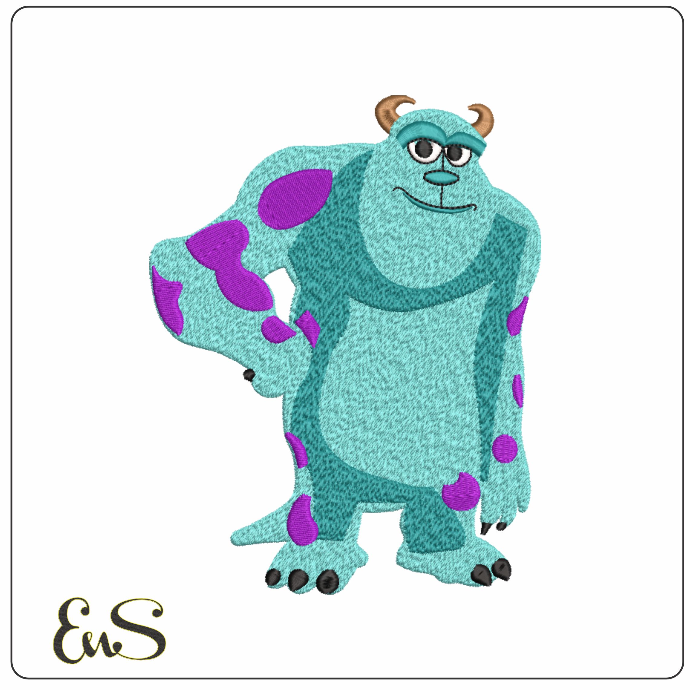 Sully Pose - Monsters Inc. - Nike Disney Cartoon embroidery design file - instant download