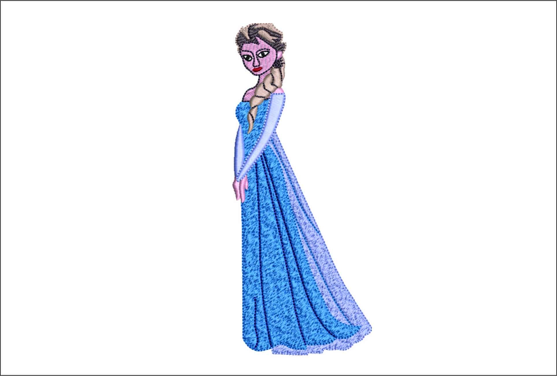 Elsa - Frozen - Nike Disney Cartoon embroidery design file - instant download