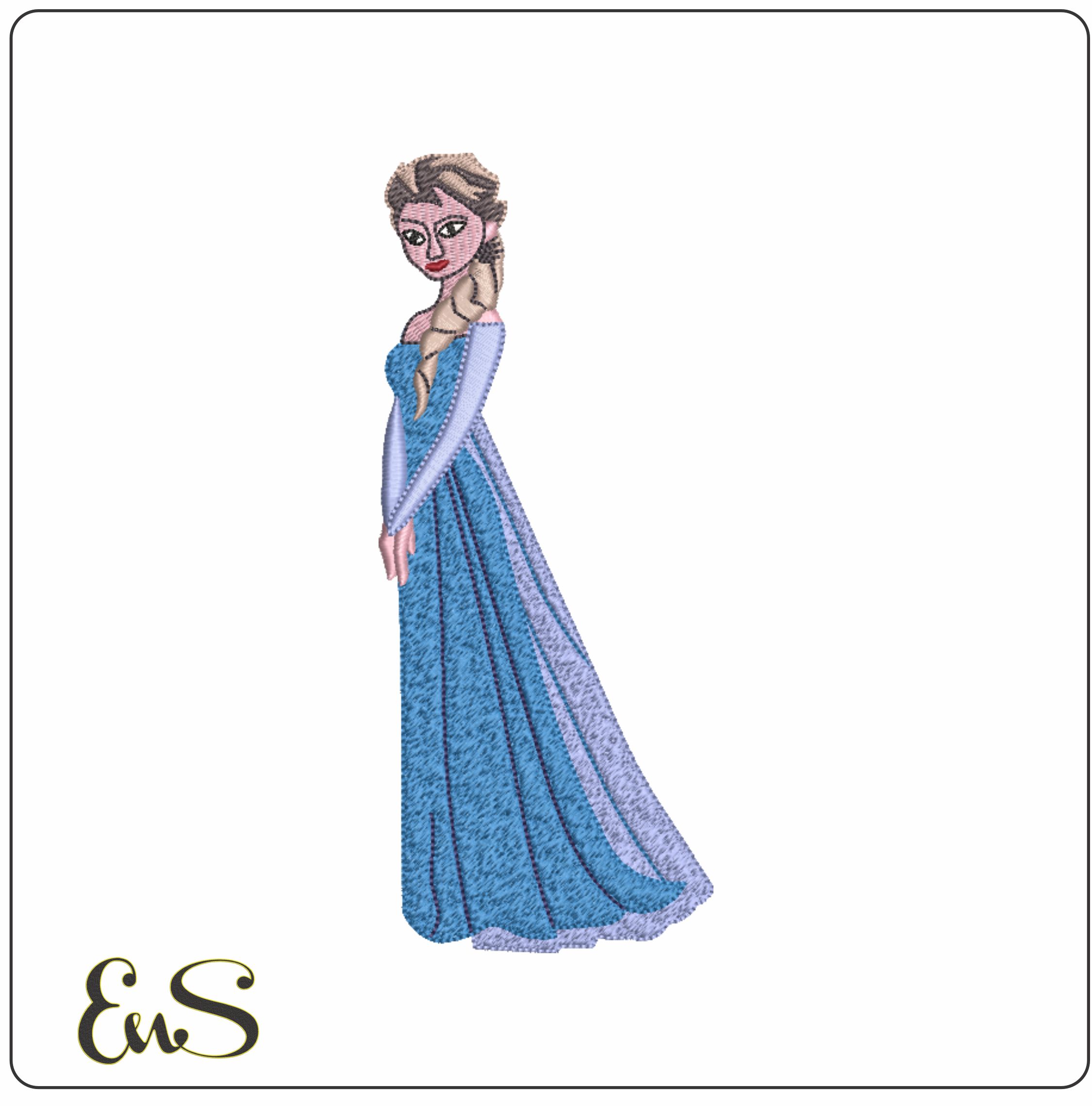 Elsa - Frozen - Nike Disney Cartoon embroidery design file - instant download