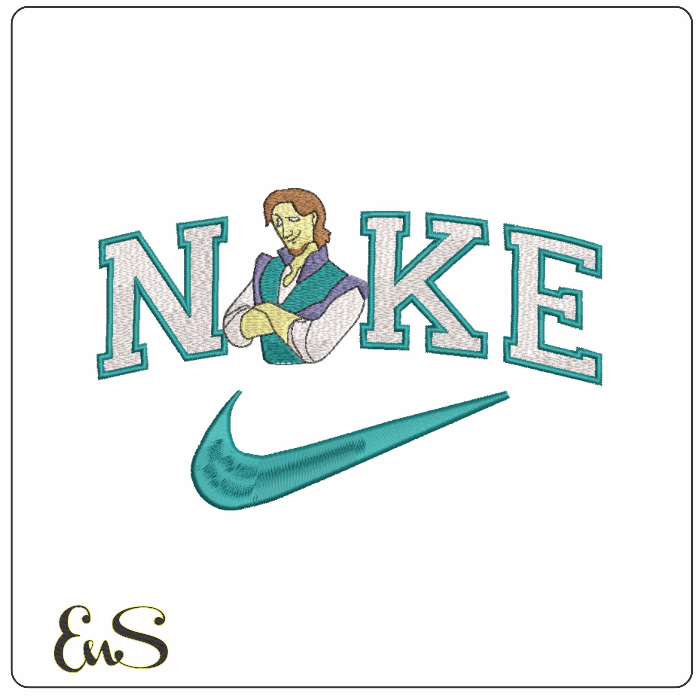 Nike Swoosh Flynn Ryder - Tangled - Nike Disney Cartoon embroidery design file - instant download
