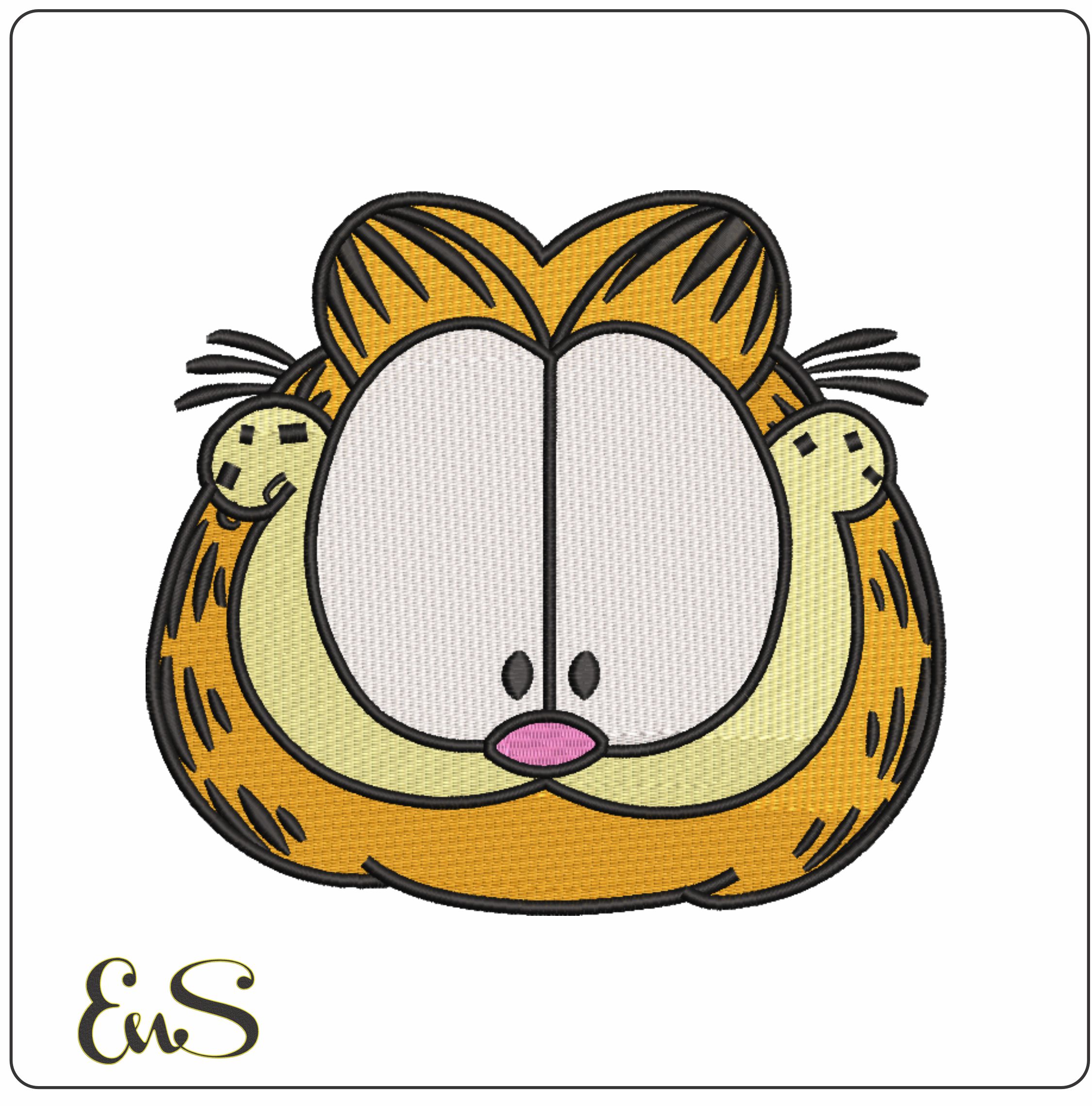 Garfield head - Nike Disney Cartoon embroidery design file - instant download