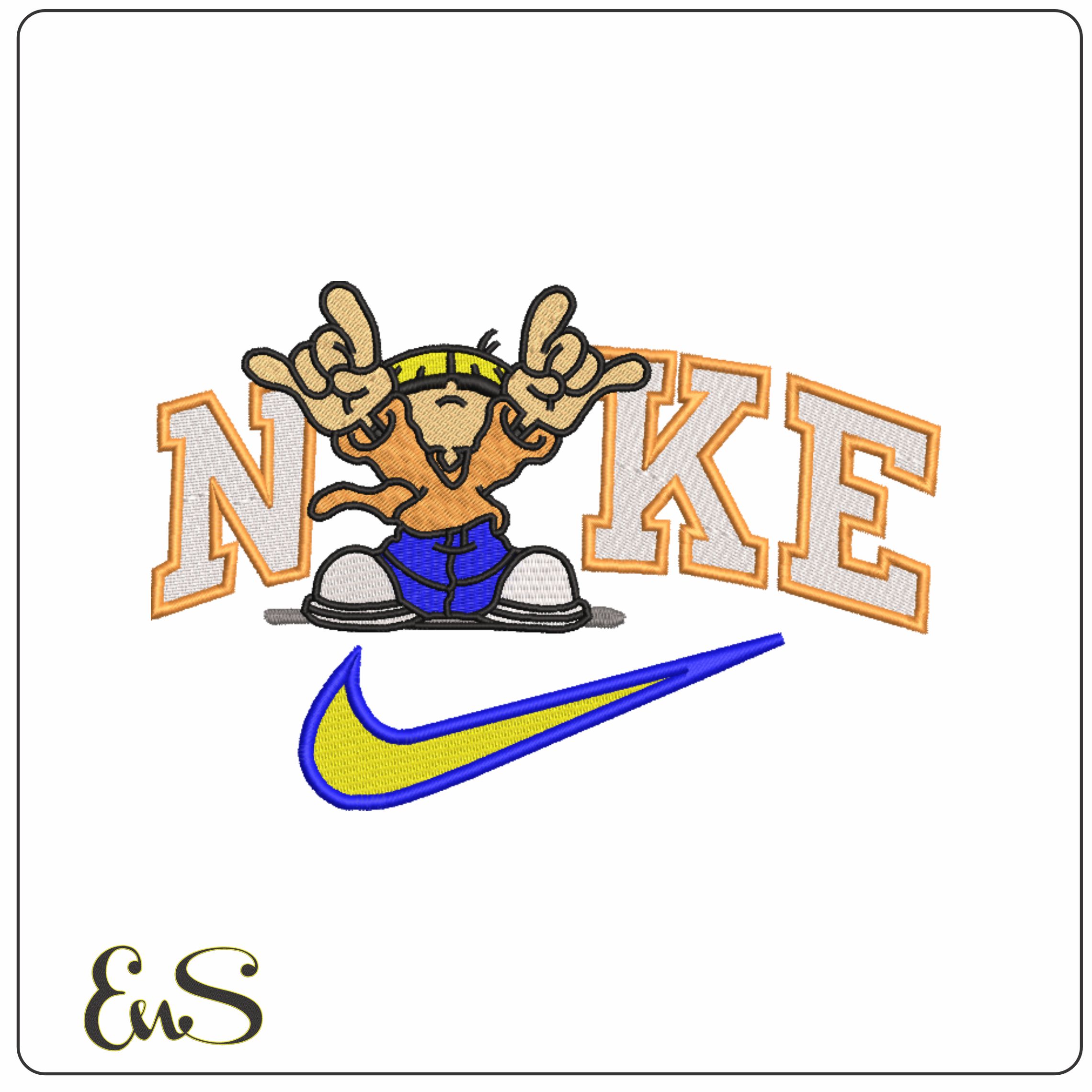 Nike Swoosh Numbuh 4 - Kid Next Door - Nike Cartoon embroidery design file - instant download