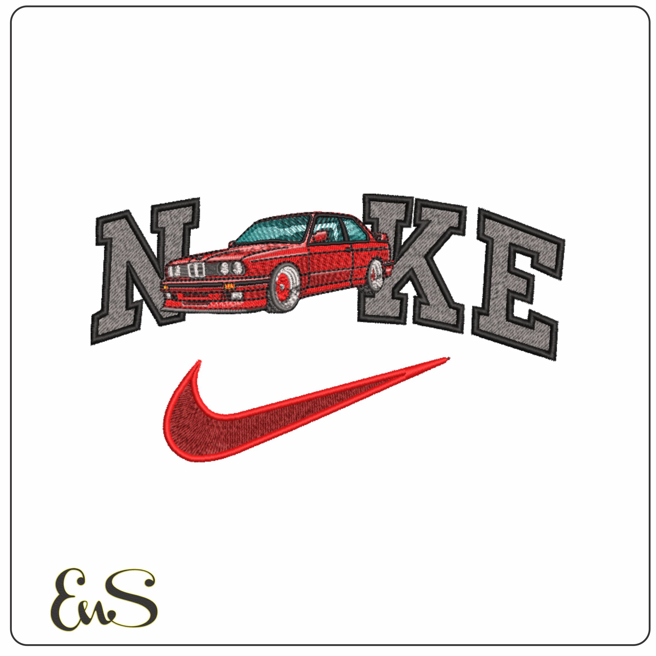 Nike Swoosh BMW M3 E30 - Nike Car embroidery design file - instant download