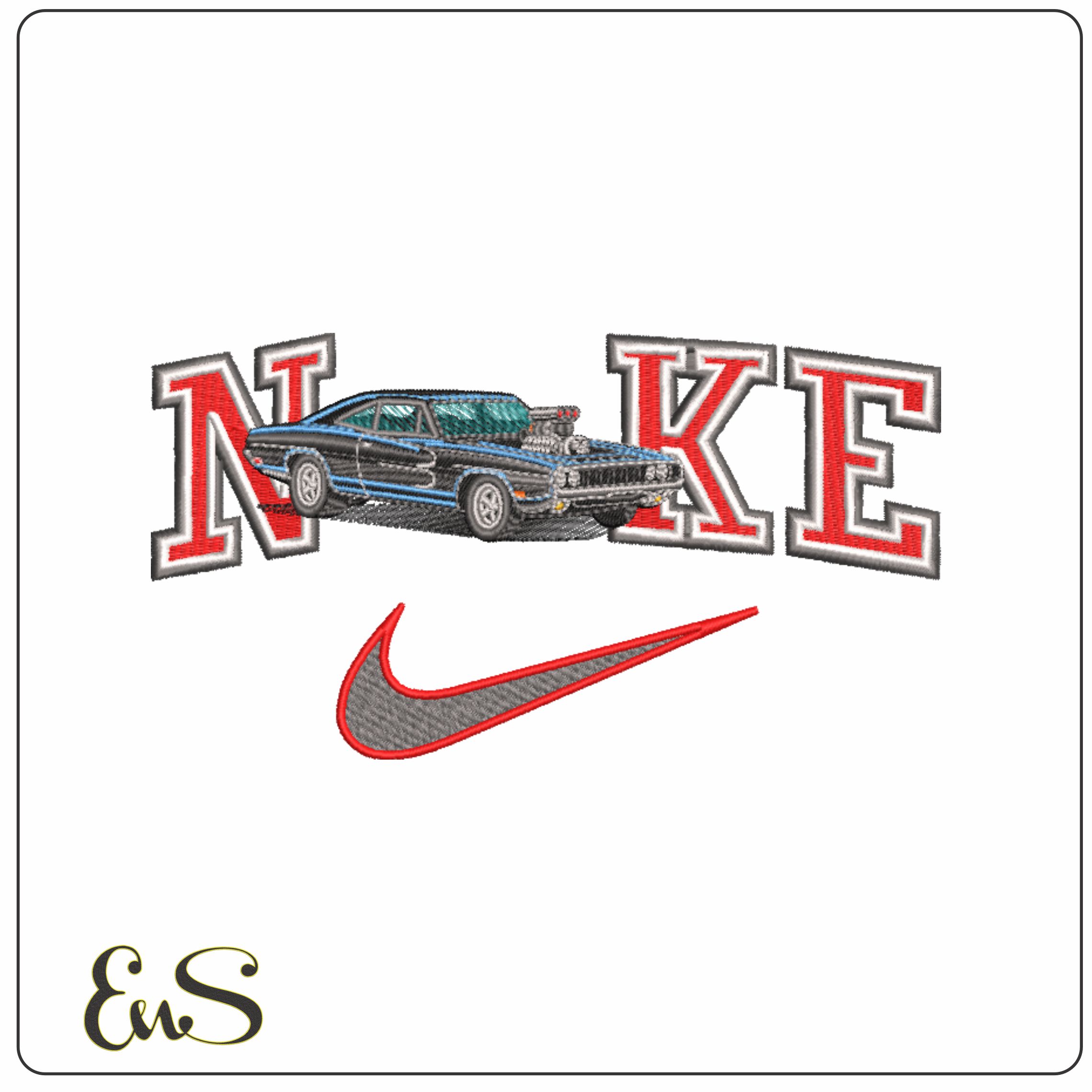 Nike Swoosh Fast and Furious Charger- Swoosh - Nike Car embroidery design - instant download