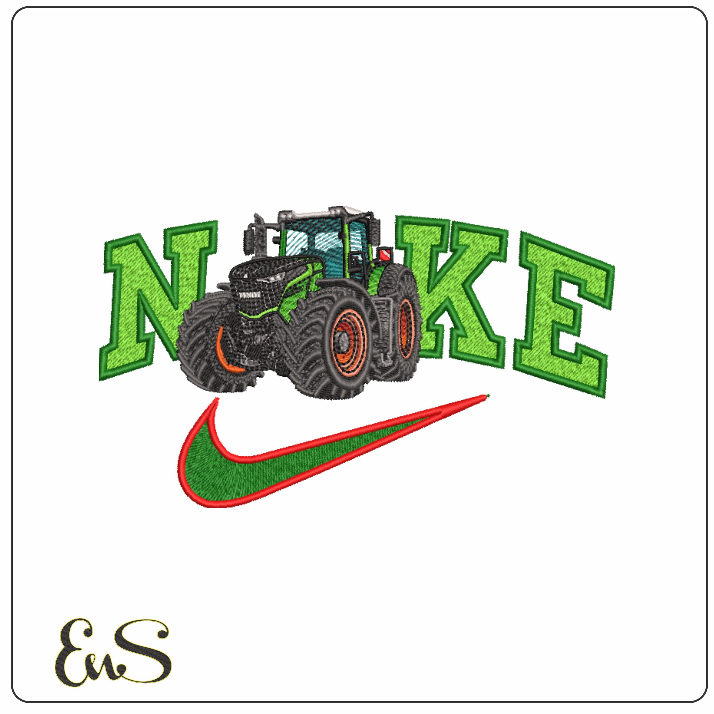Nike Swoosh Fendt Tractor- Swoosh - Nike Car embroidery design - instant download