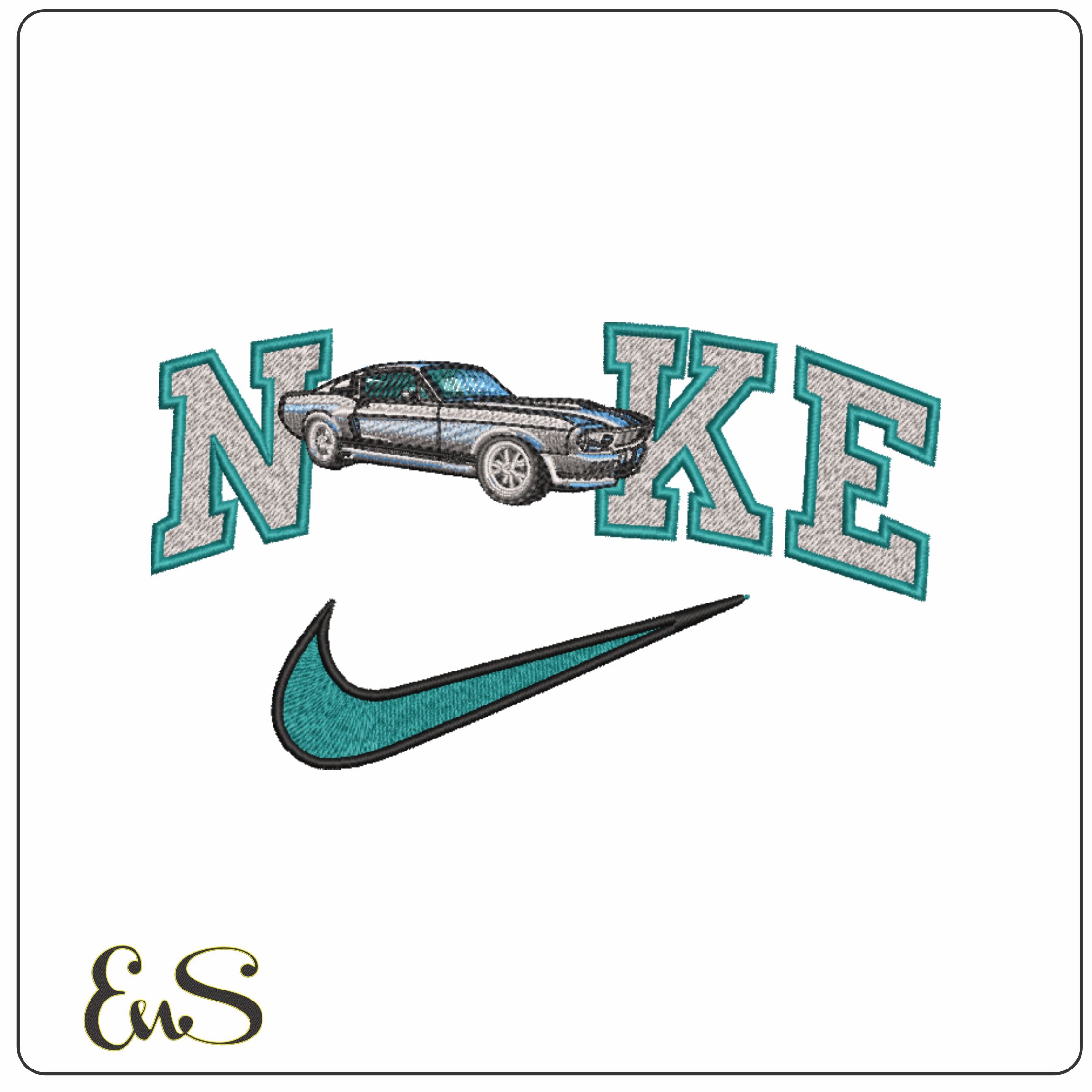 Nike Swoosh Ford Mustang GT500 - Eleanor Gone in 60 Seconds - Swoosh - Nike Car embroidery design - instant download