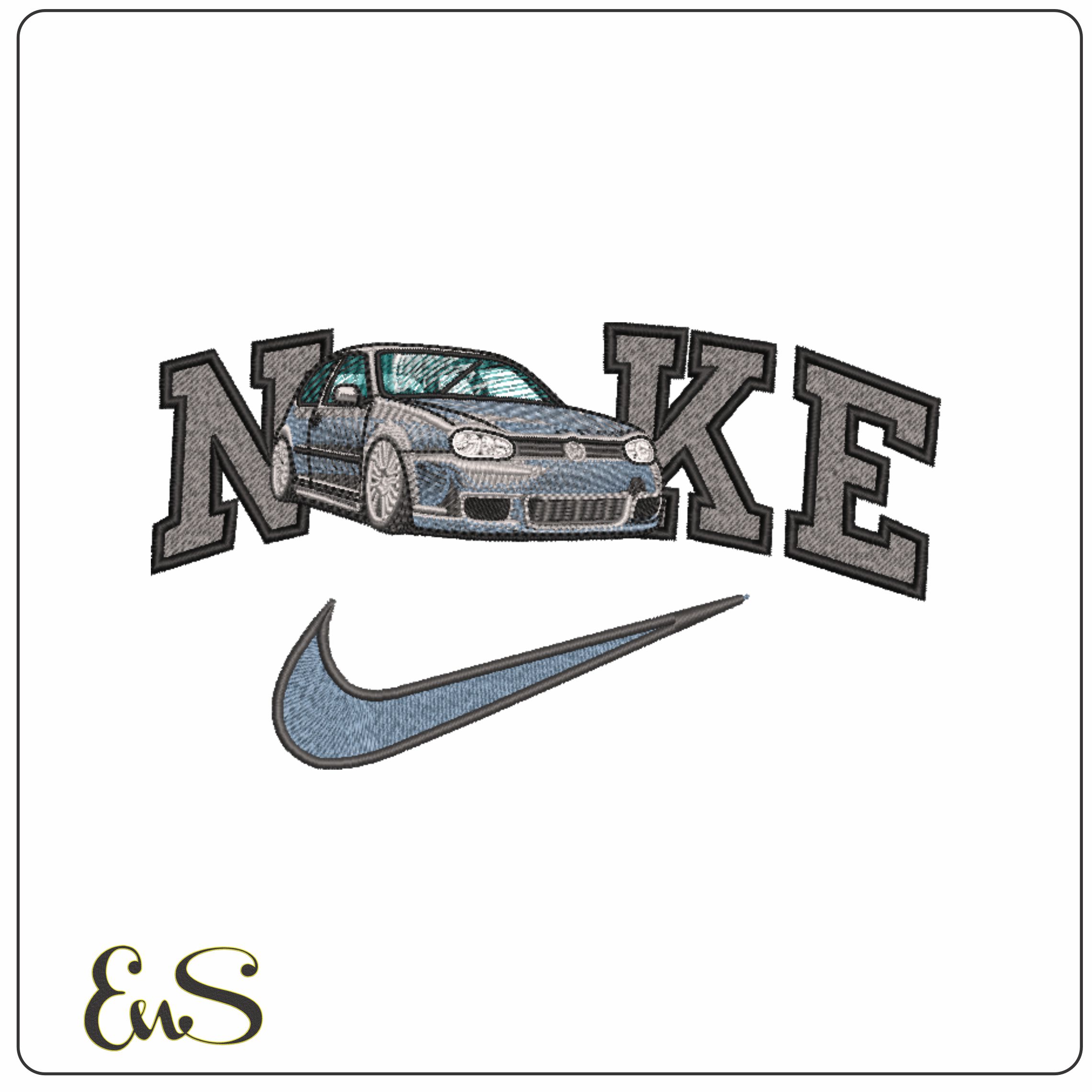 Nike Swoosh VW Golf Mk4 - Volkswagen - Swoosh - Nike Car embroidery design - instant download