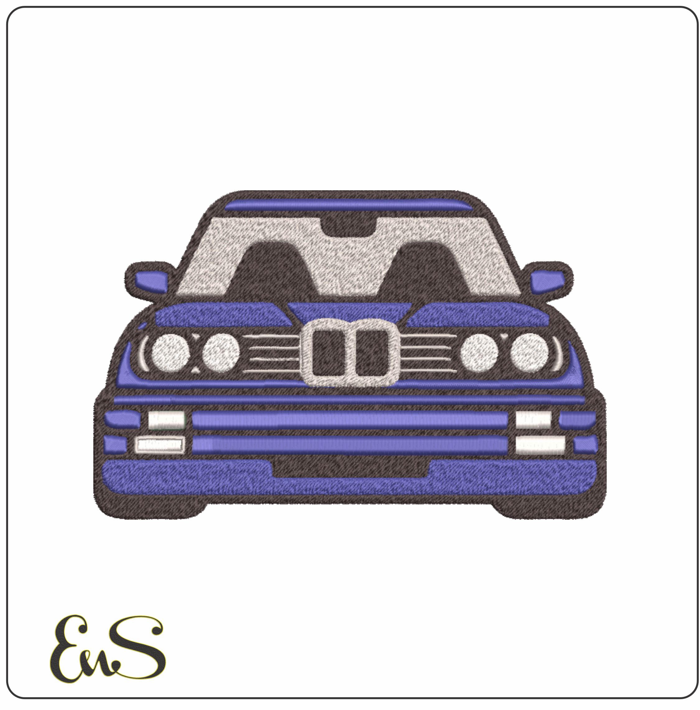 Stylized BMW M3 E30 - Nike Car embroidery design file - instant download