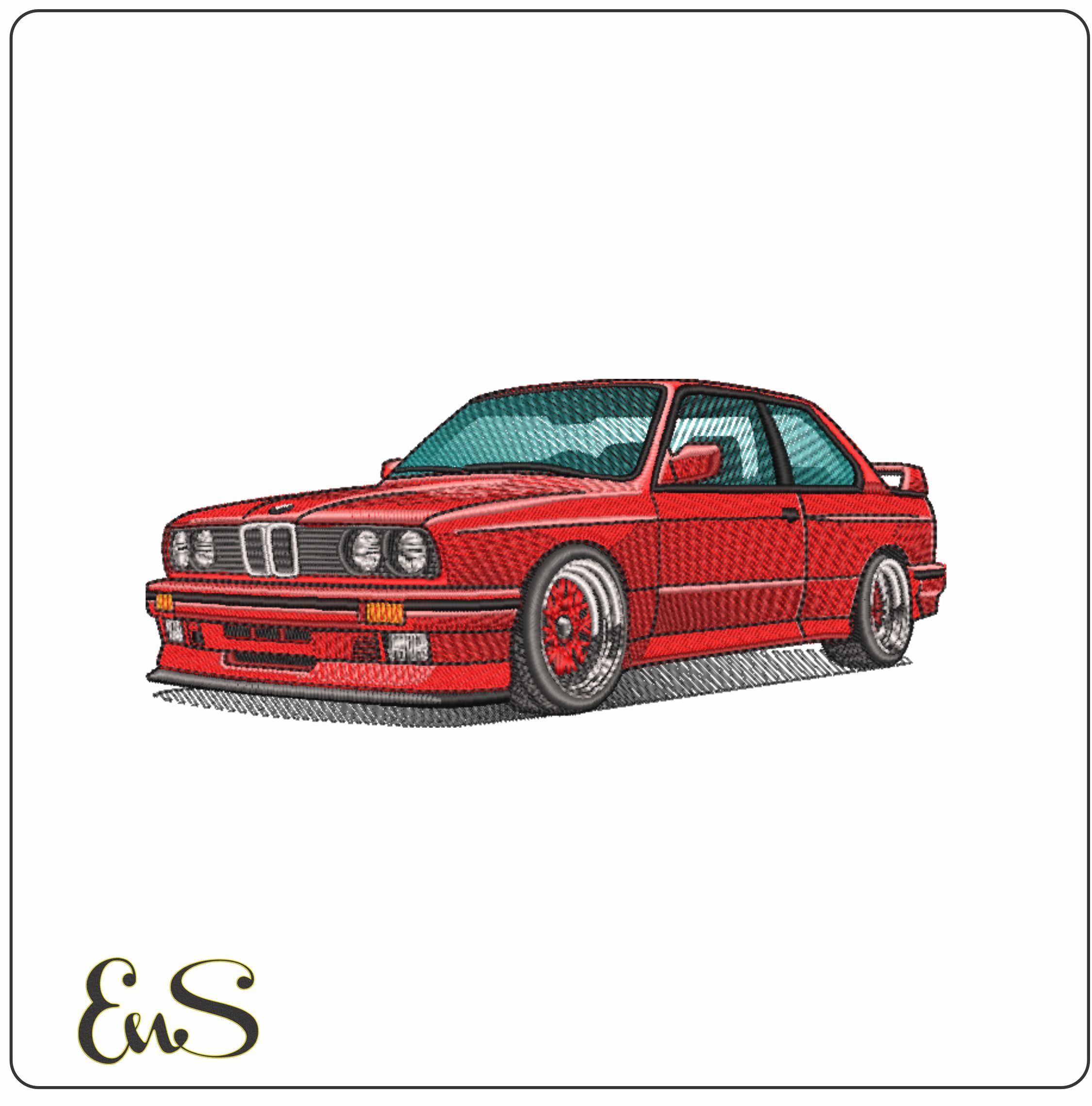 BMW M3 E30 - Nike Car embroidery design file - instant download