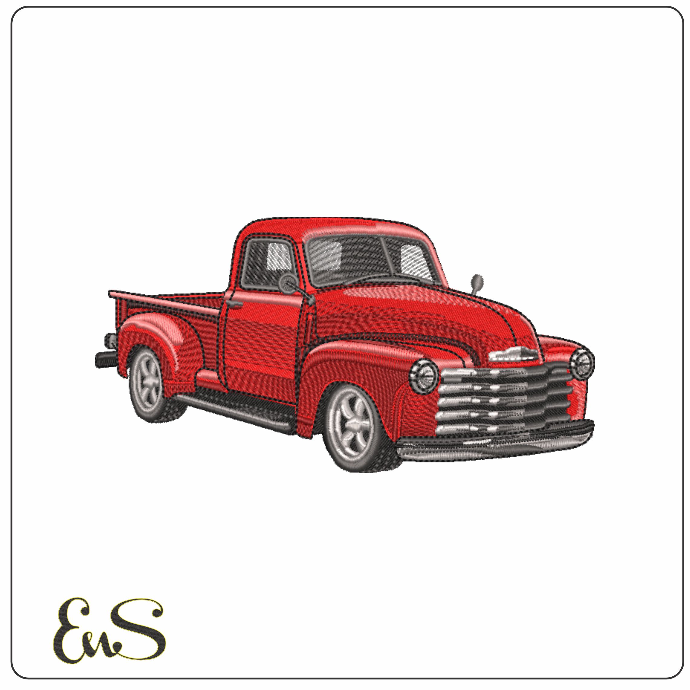 Chevy 1950's Truck - Nike Car embroidery design file - instant download