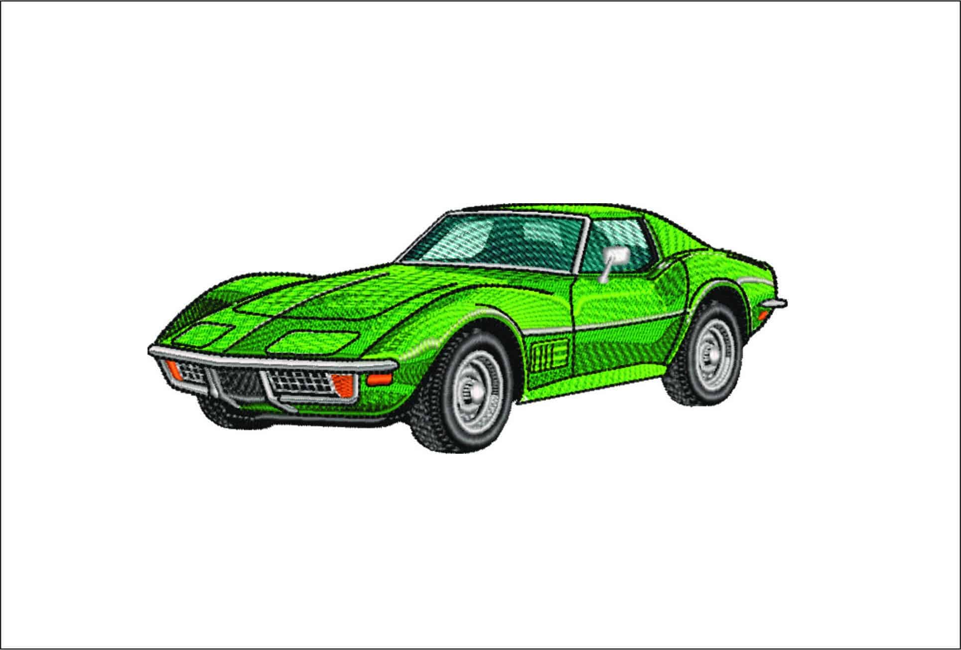 Corvette Stingray 1972 - Corvette Swoosh - Nike Car embroidery design - instant download