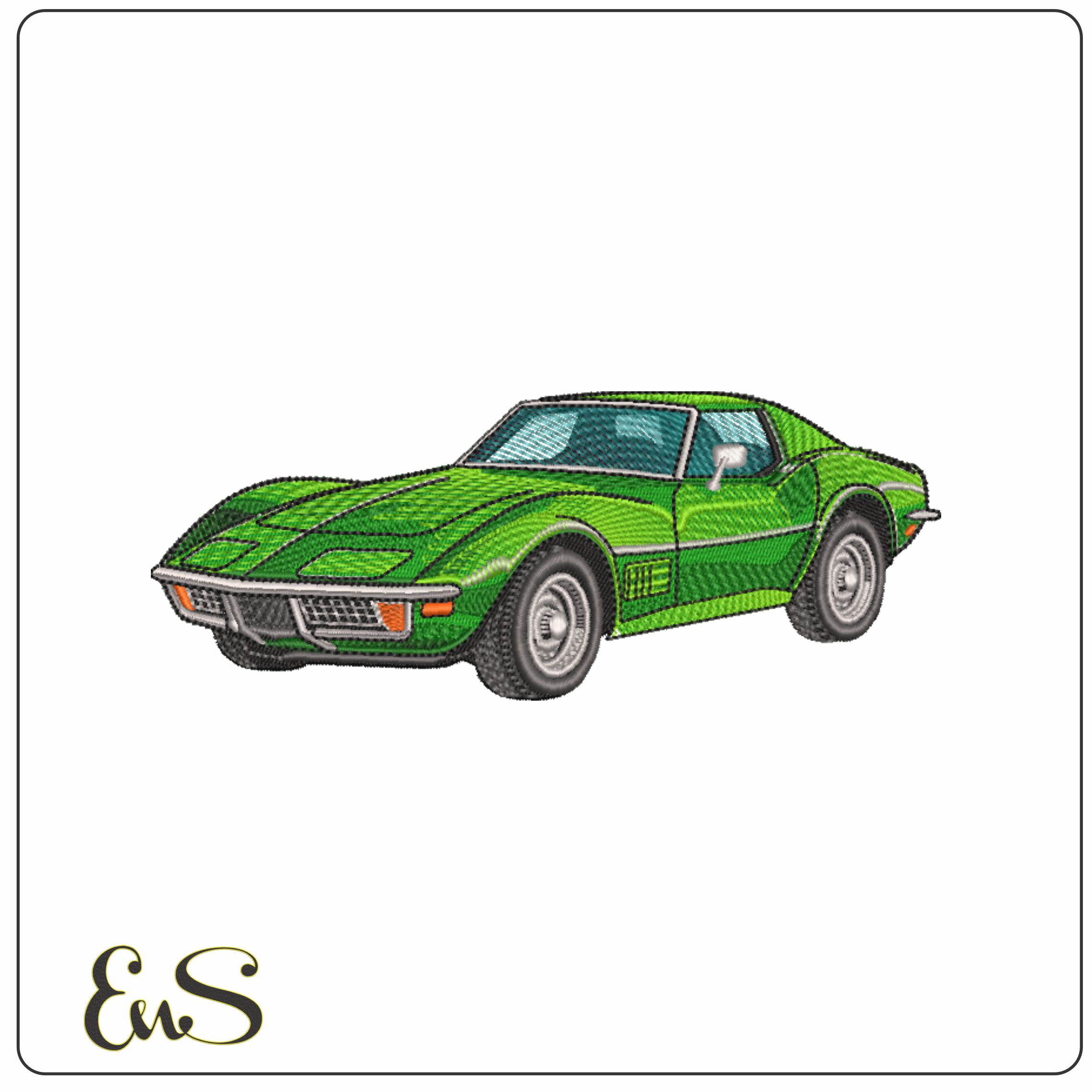 Corvette Stingray 1972 - Corvette Swoosh - Nike Car embroidery design - instant download