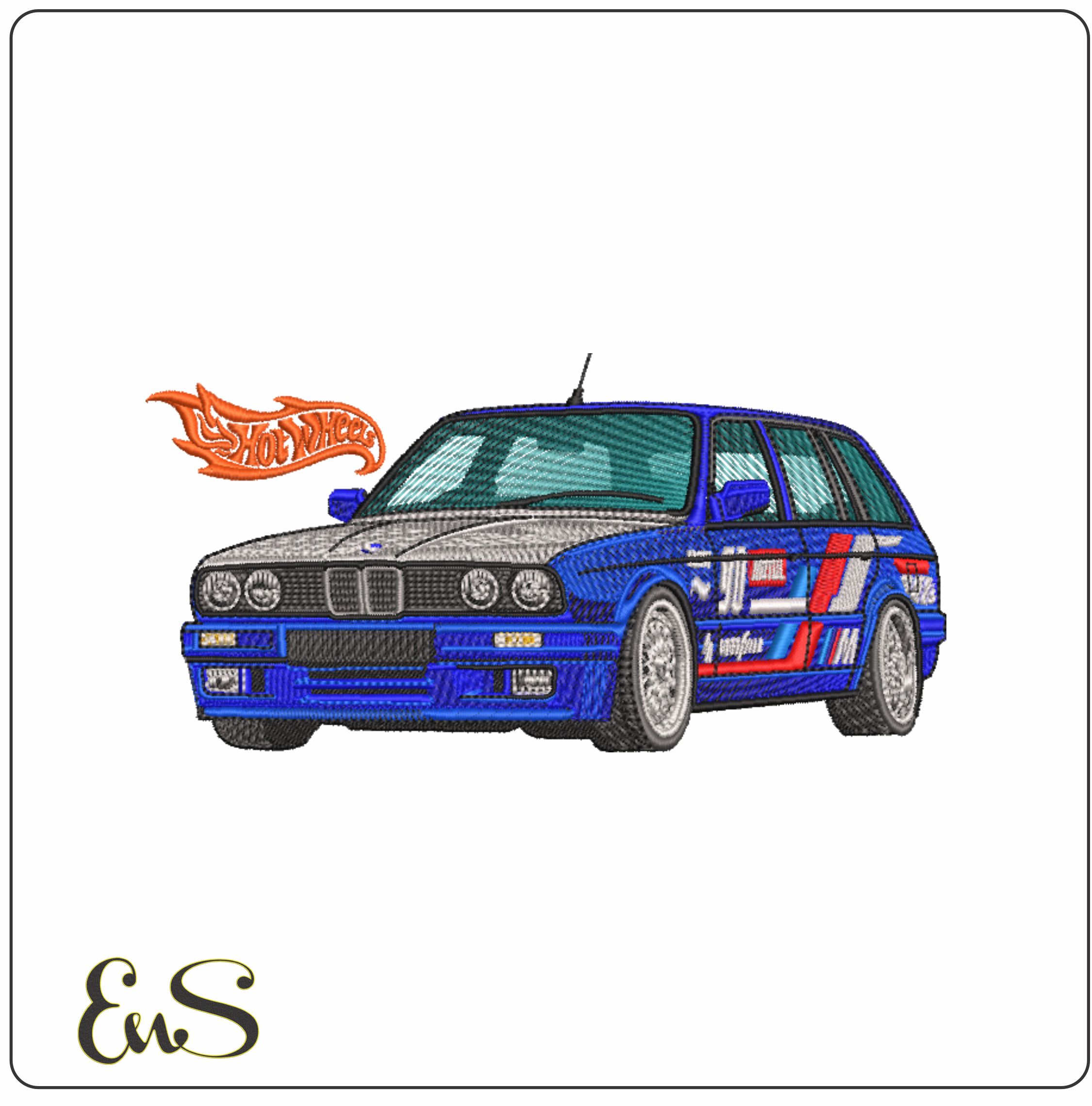 BMW Hot Wheel Wagon - Nike Car embroidery design file - instant download