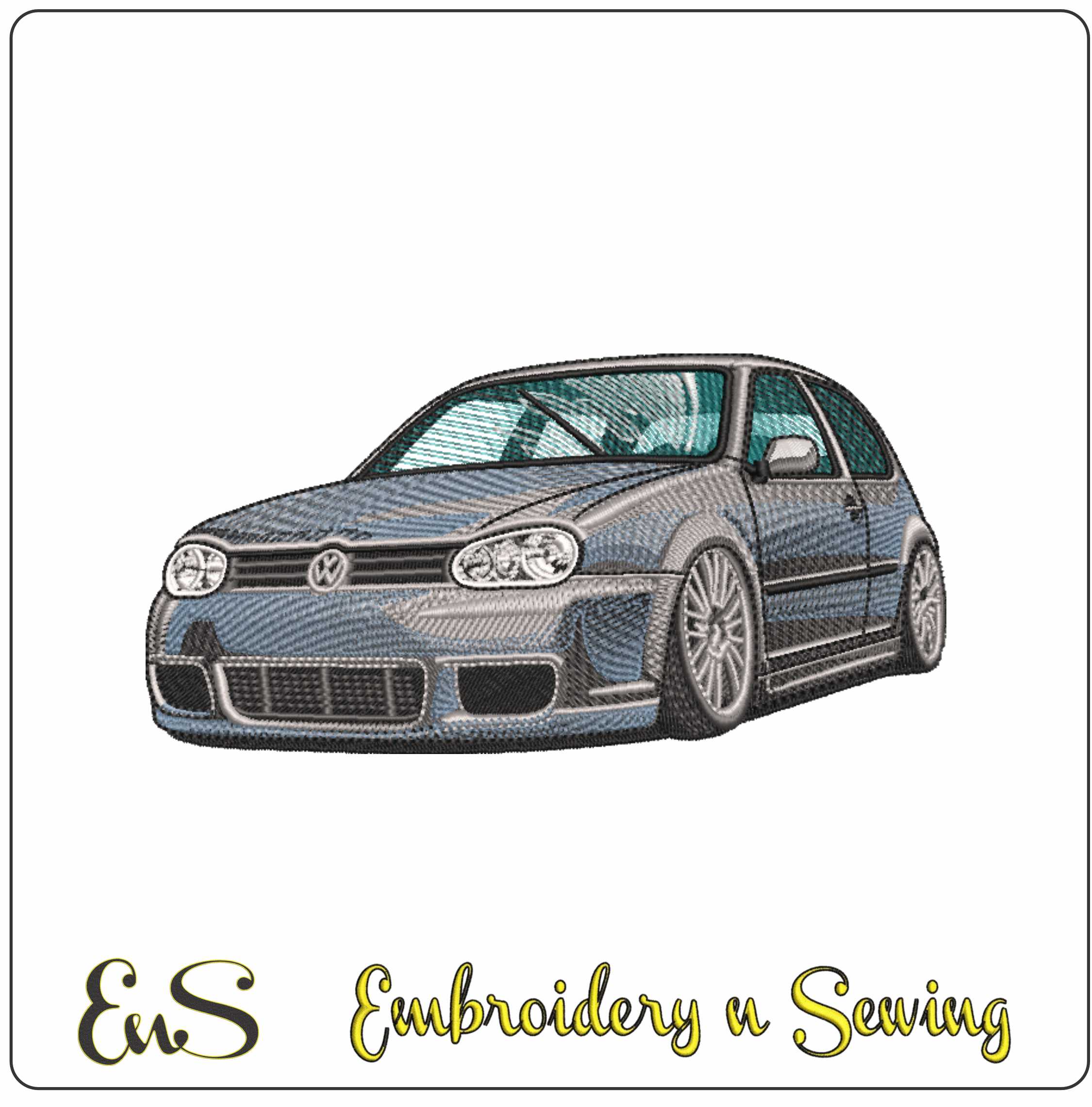 VW Golf Mk 4 embroidery design - VW embroidery design machine pattern - Car embroidery file - instant download