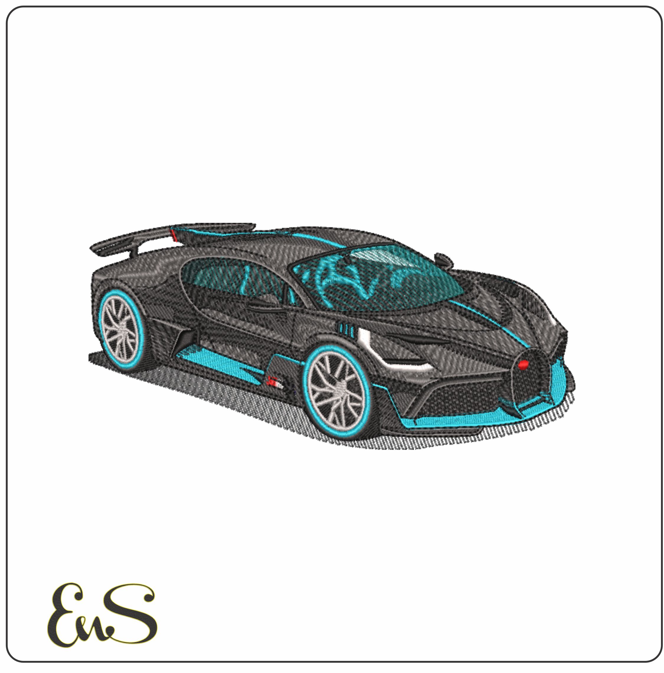 Bugatti Divo Supercar- Swoosh - Nike Car embroidery design - instant download