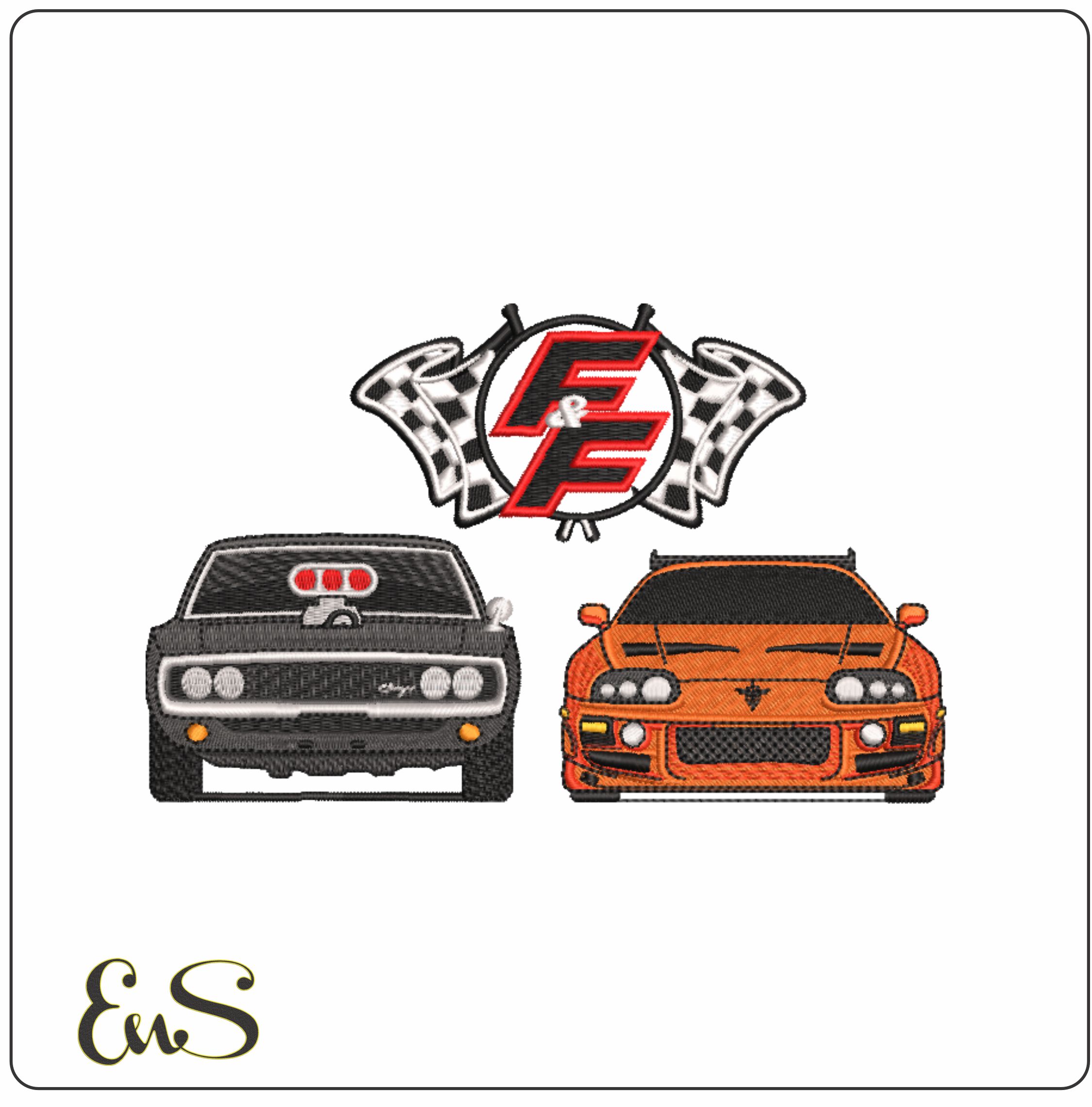 Fast and Furious Charger and Supra- Swoosh - Nike Car embroidery design - instant download