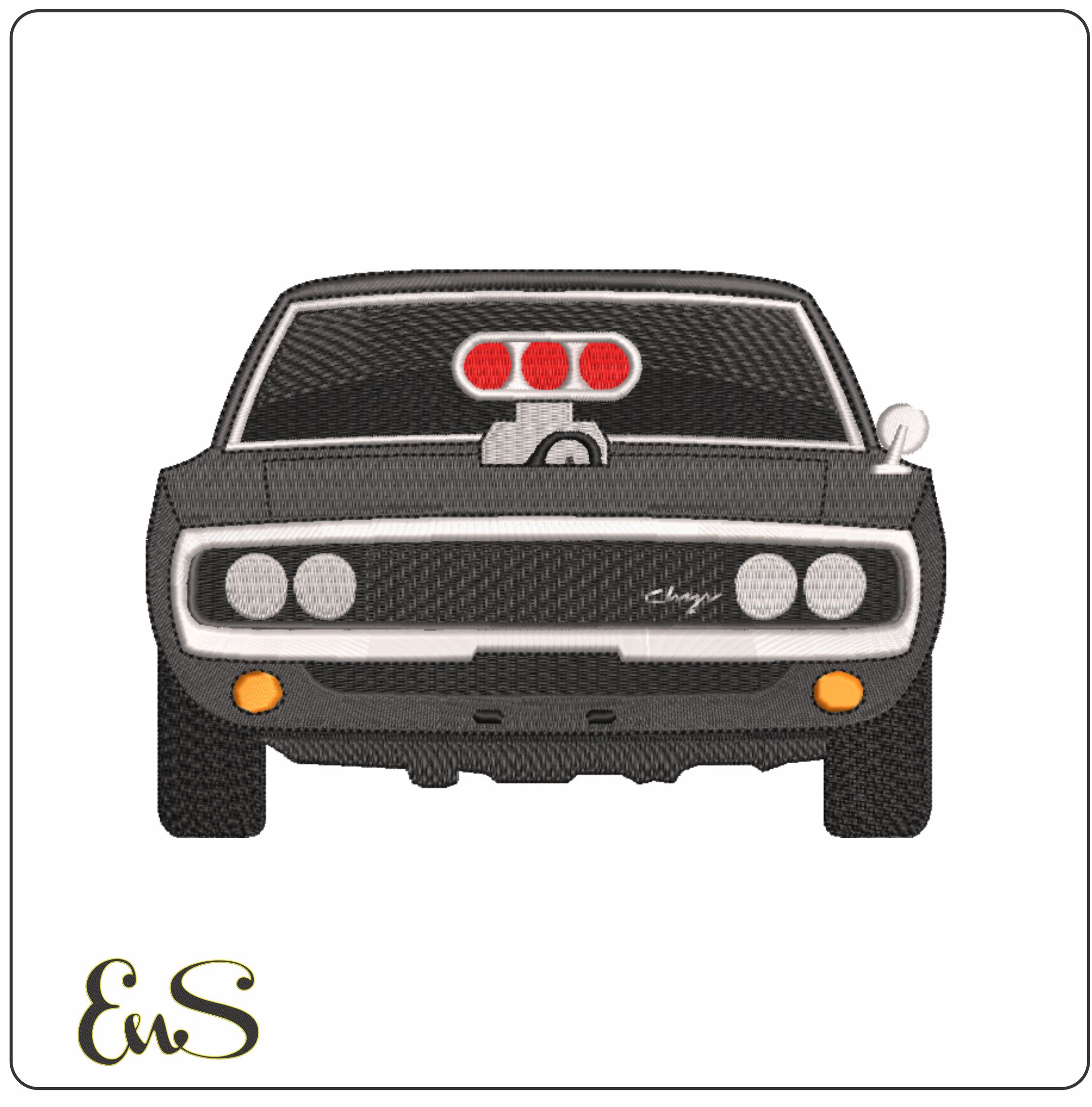 Fast and Furious Charger Front- Swoosh - Nike Car embroidery design - instant download